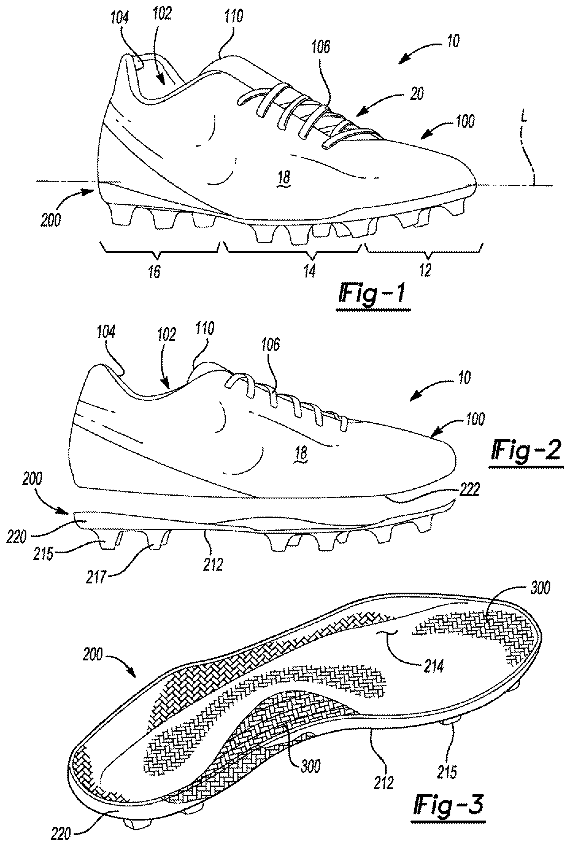 Patent US11771171 Figure 1 – Composite plate for an article of footwear