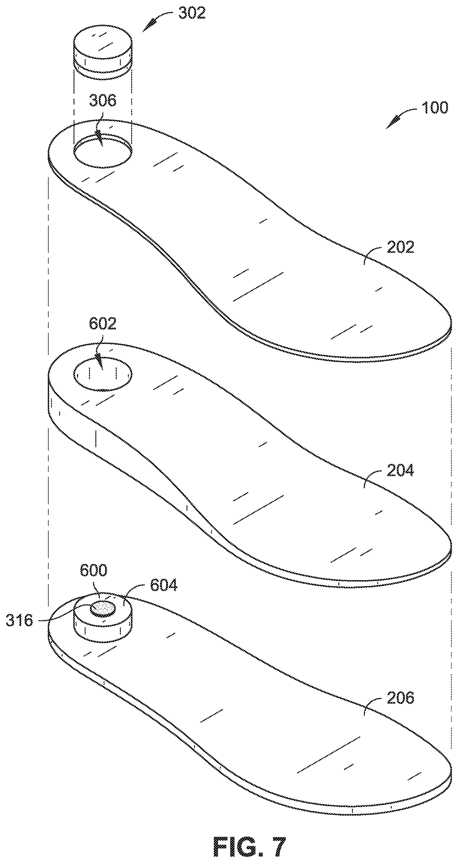 Patent US11771173 Figure 7 – Footwear with fluid distribution
