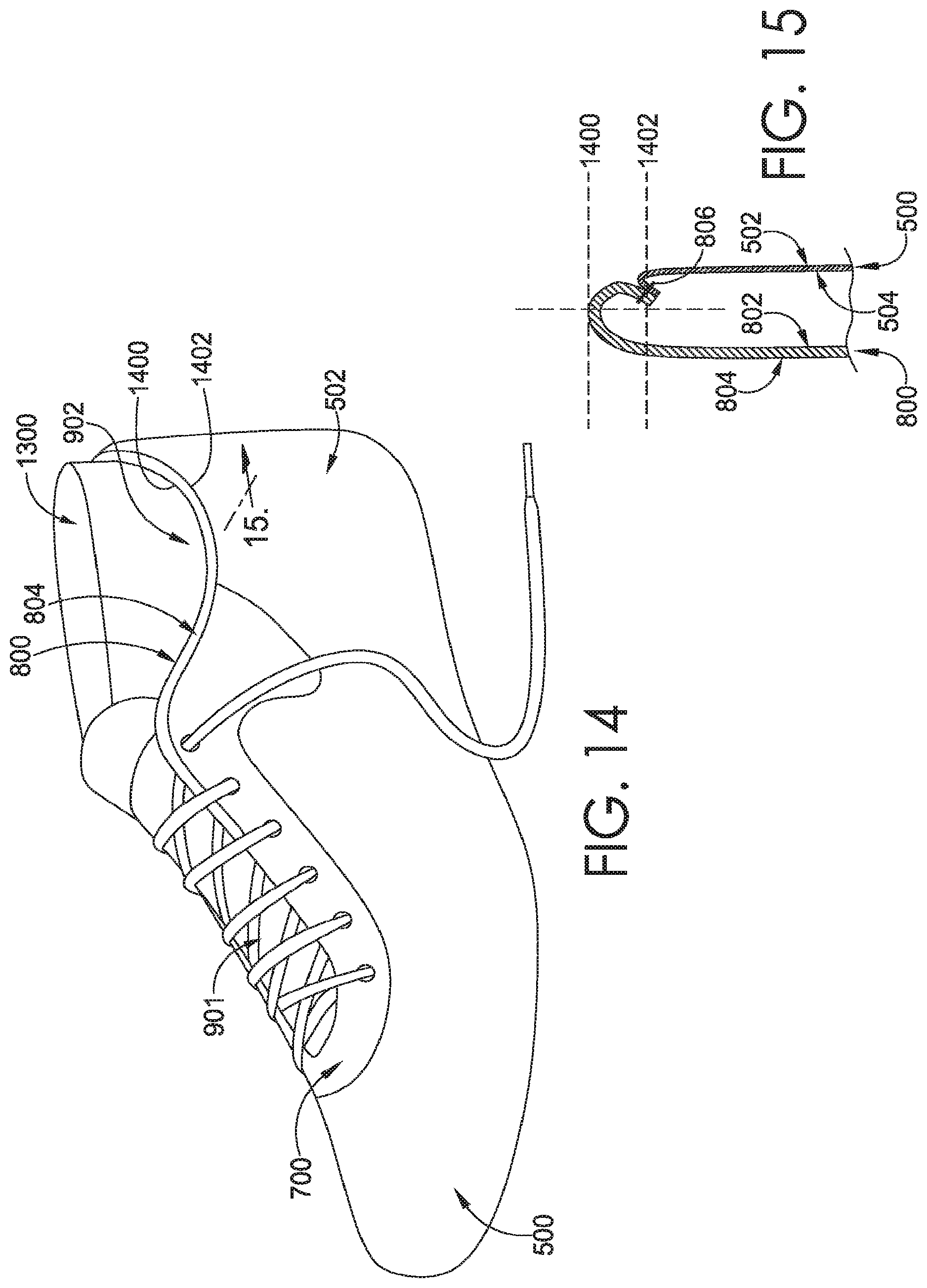 Patent US11771175 Figure 14 – Footwear manufacturing with an origin