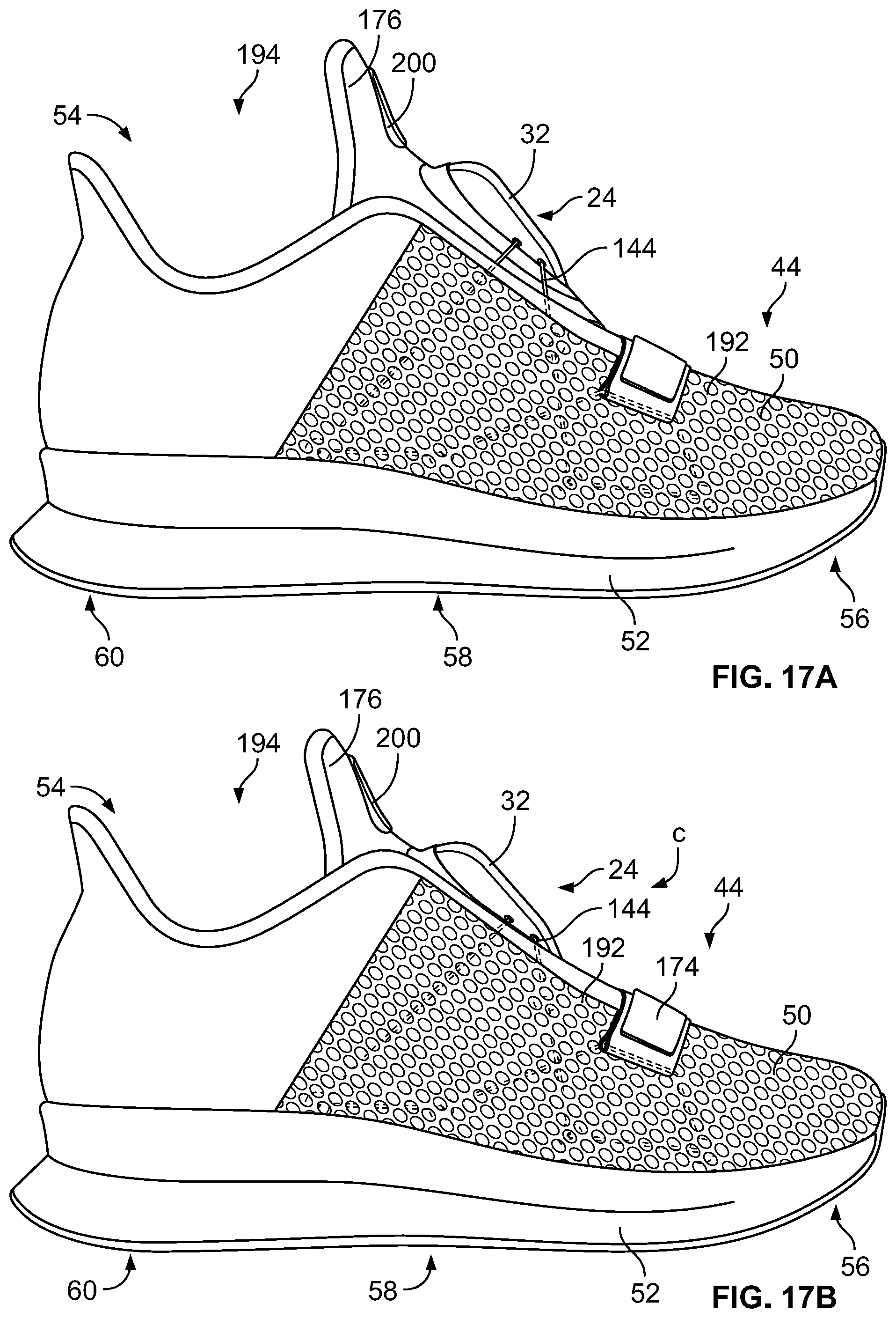 Patent US11771180 Figure 17 – Article of footwear having an automatic lacing system
