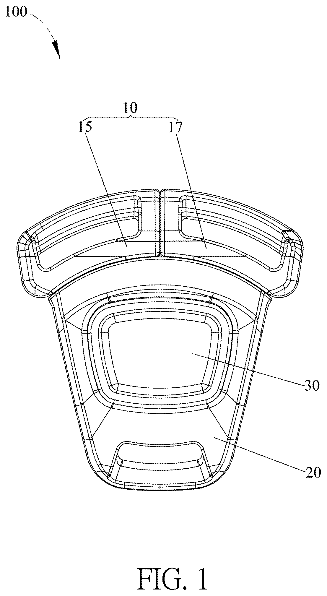 Patent US11771181 Figure 1 – Buckle assembly