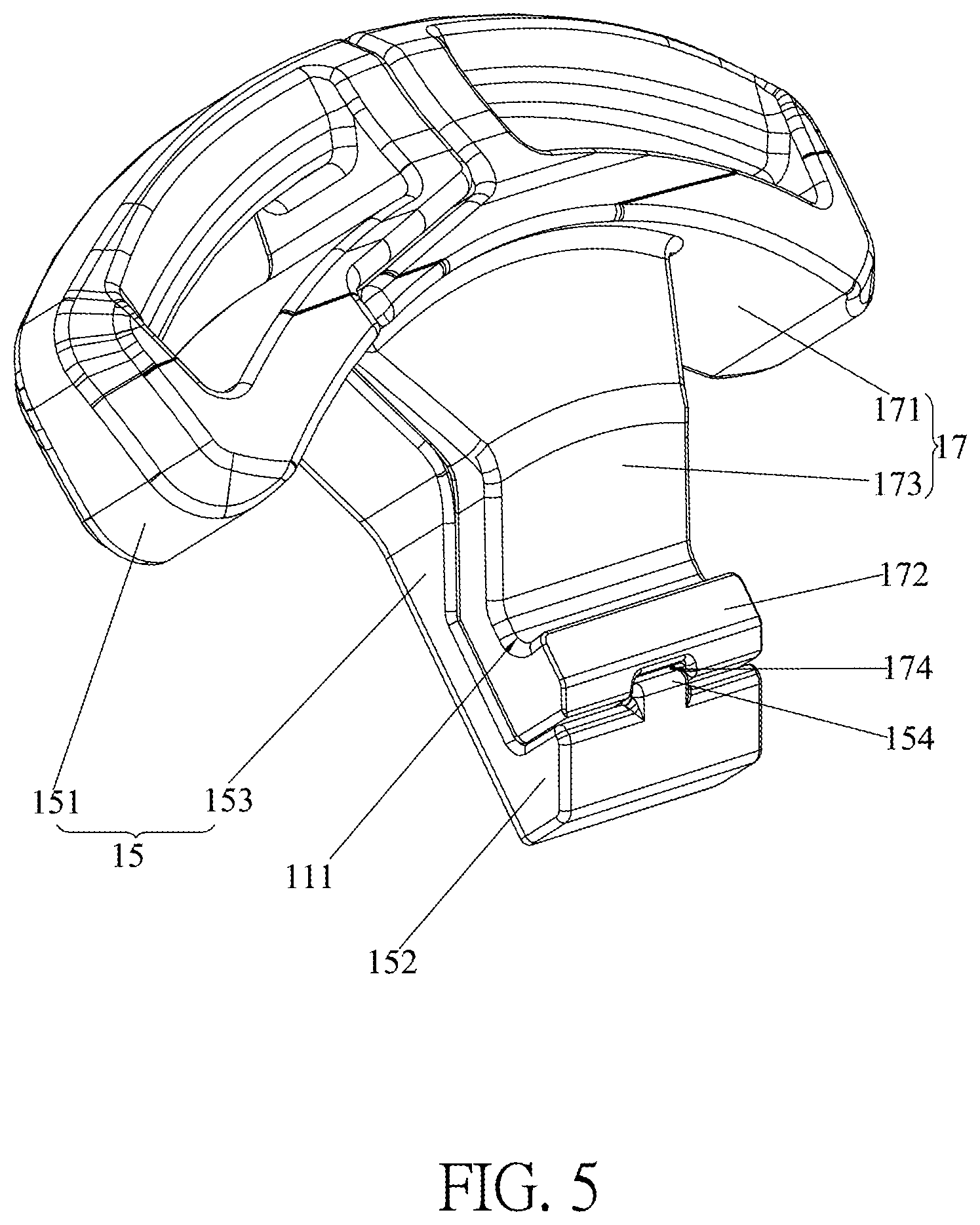 Patent US11771181 Figure 5 – Buckle assembly