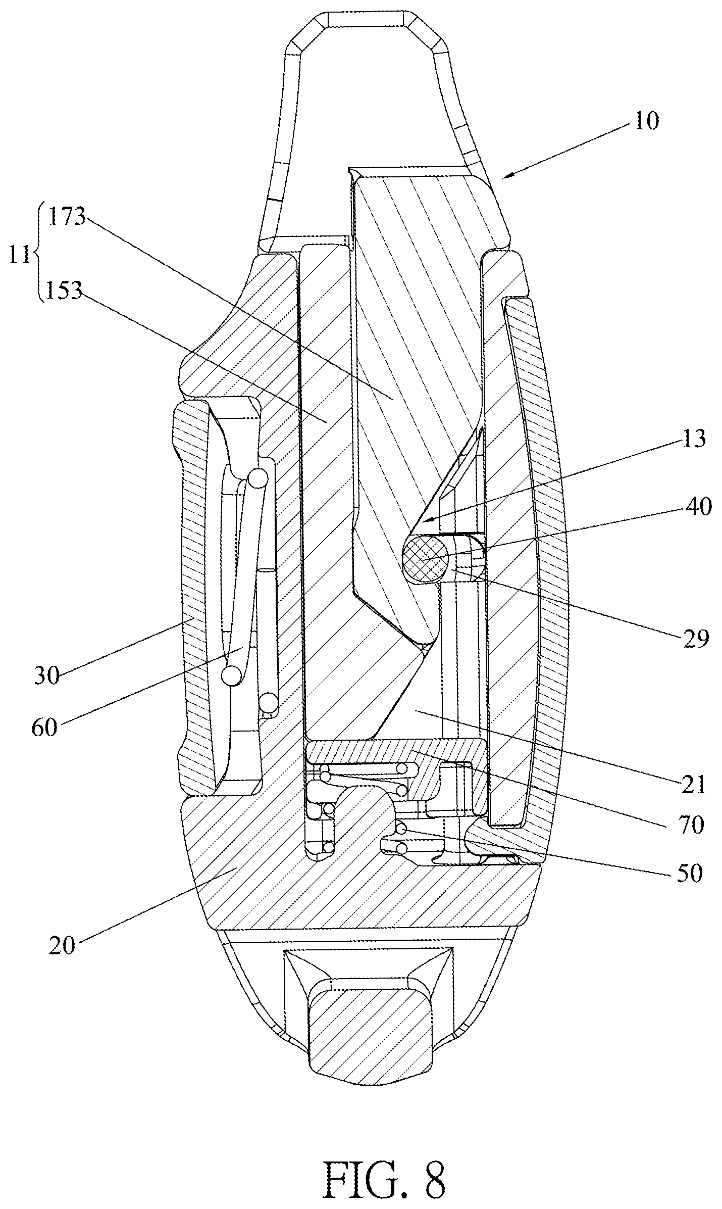 Patent US11771181 Figure 8 – Buckle assembly