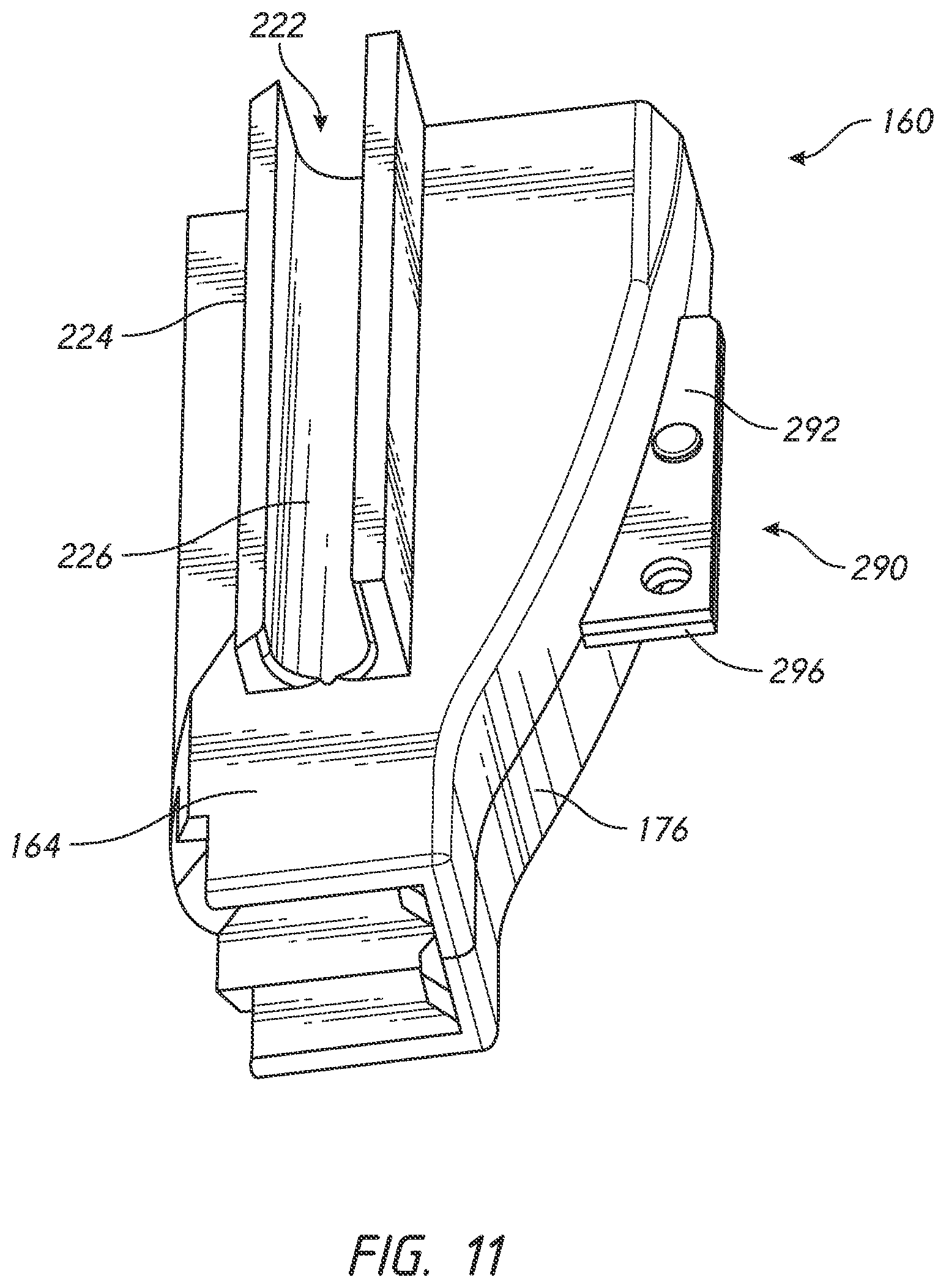 Patent US11771186 Figure 11 – Tiltable umbrella with removable guide track