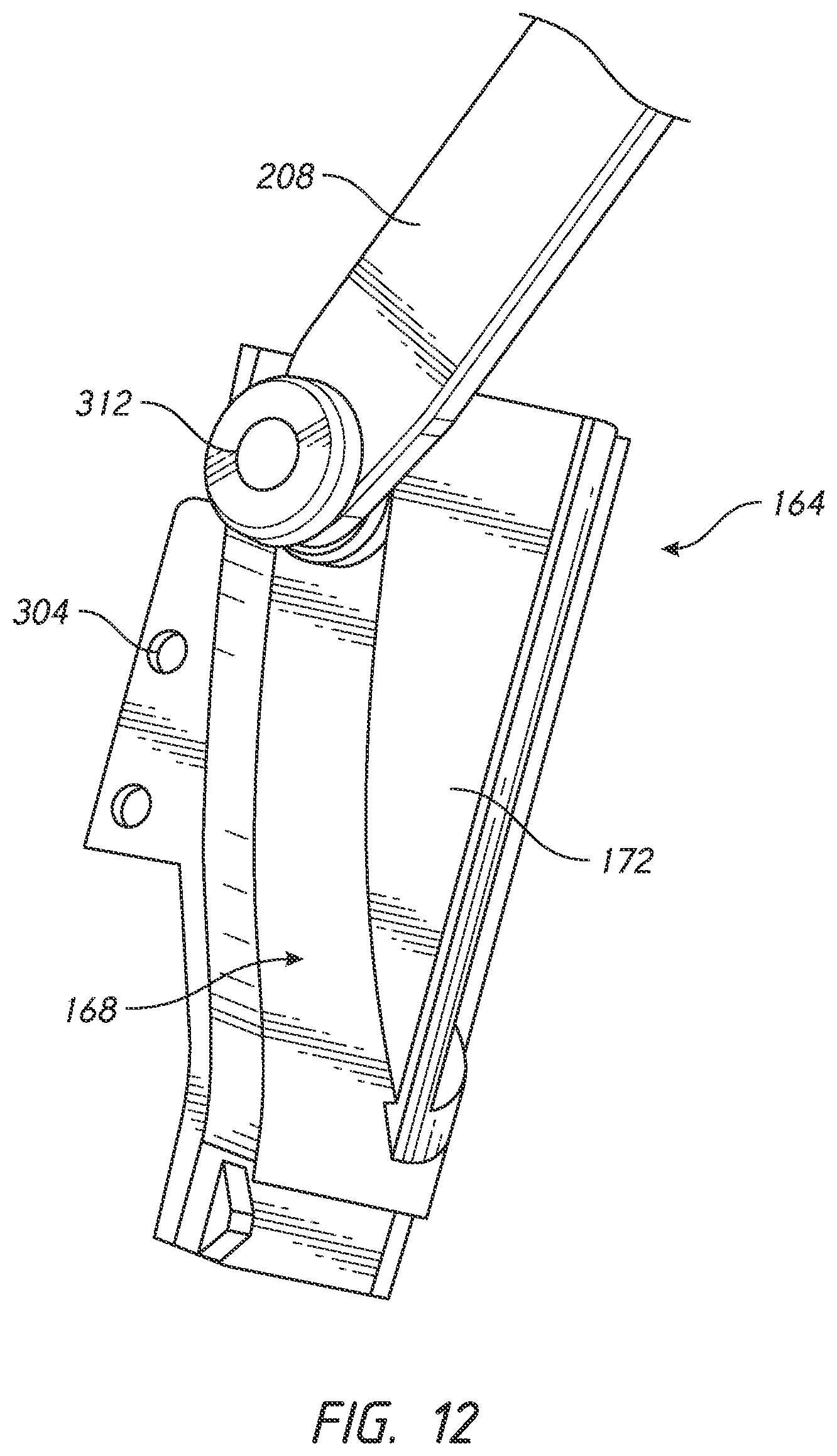 Patent US11771186 Figure 12 – Tiltable umbrella with removable guide track