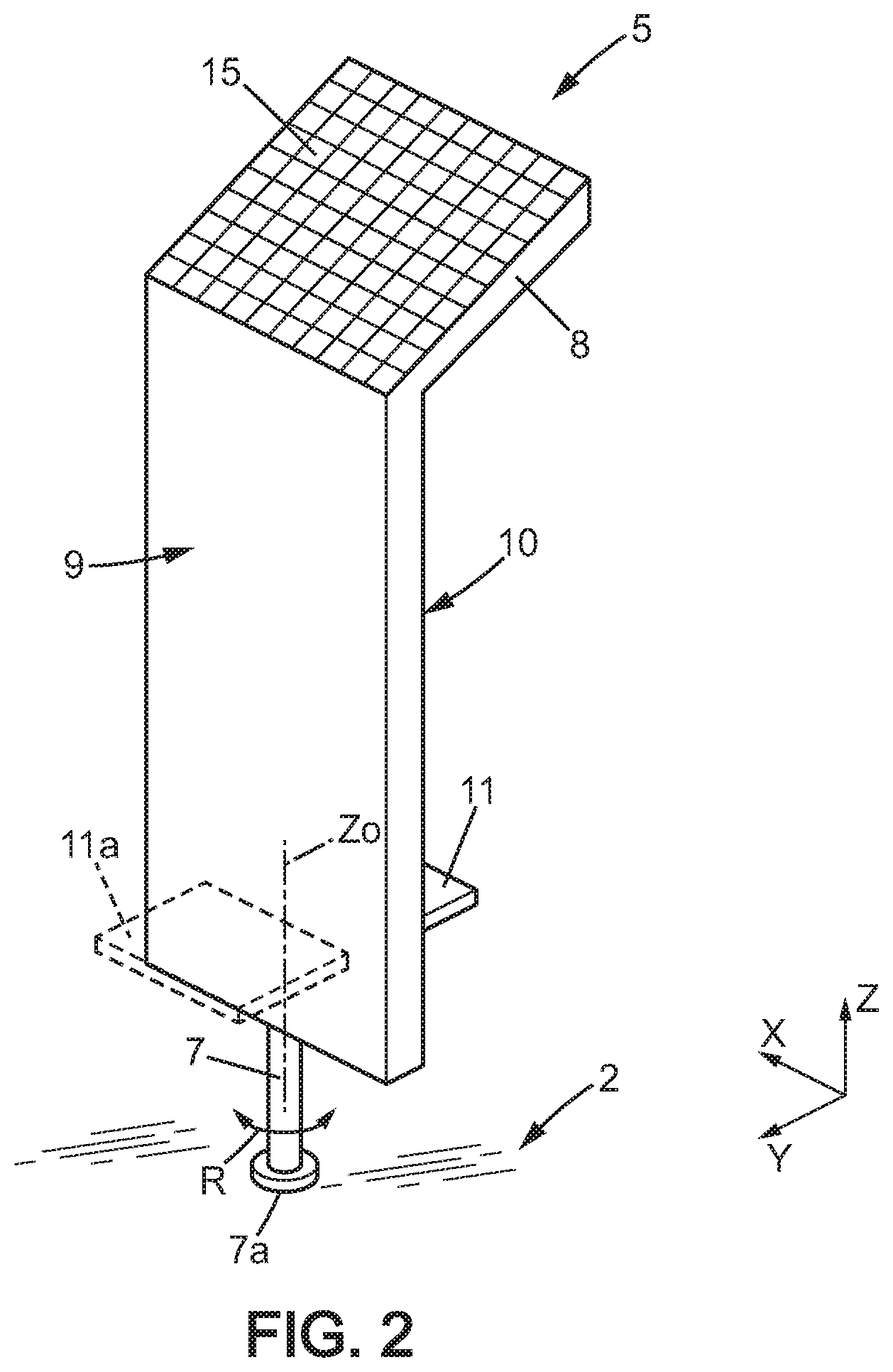 Patent US11771187 Figure 2 – Sunshade for outdoor public space and outdoor public space having such a sunshade
