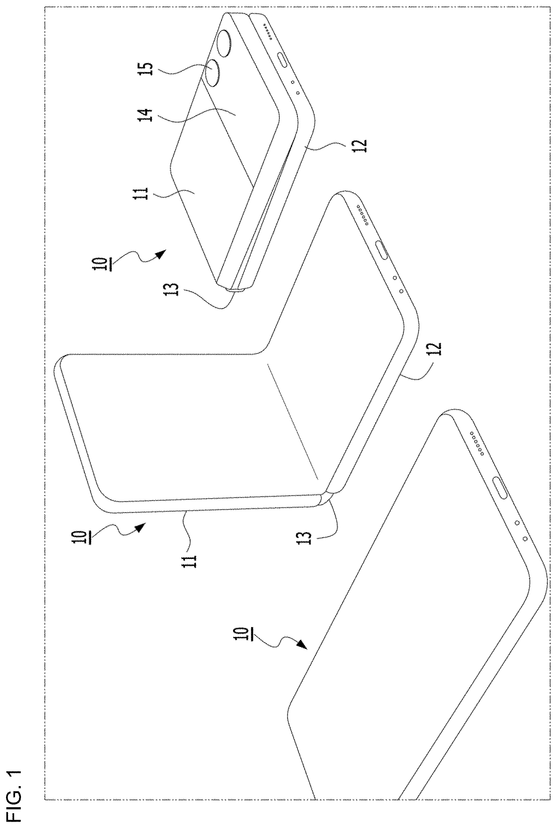 Patent US11771190 Figure 1 – Foldable mobile phone case having card storage structure