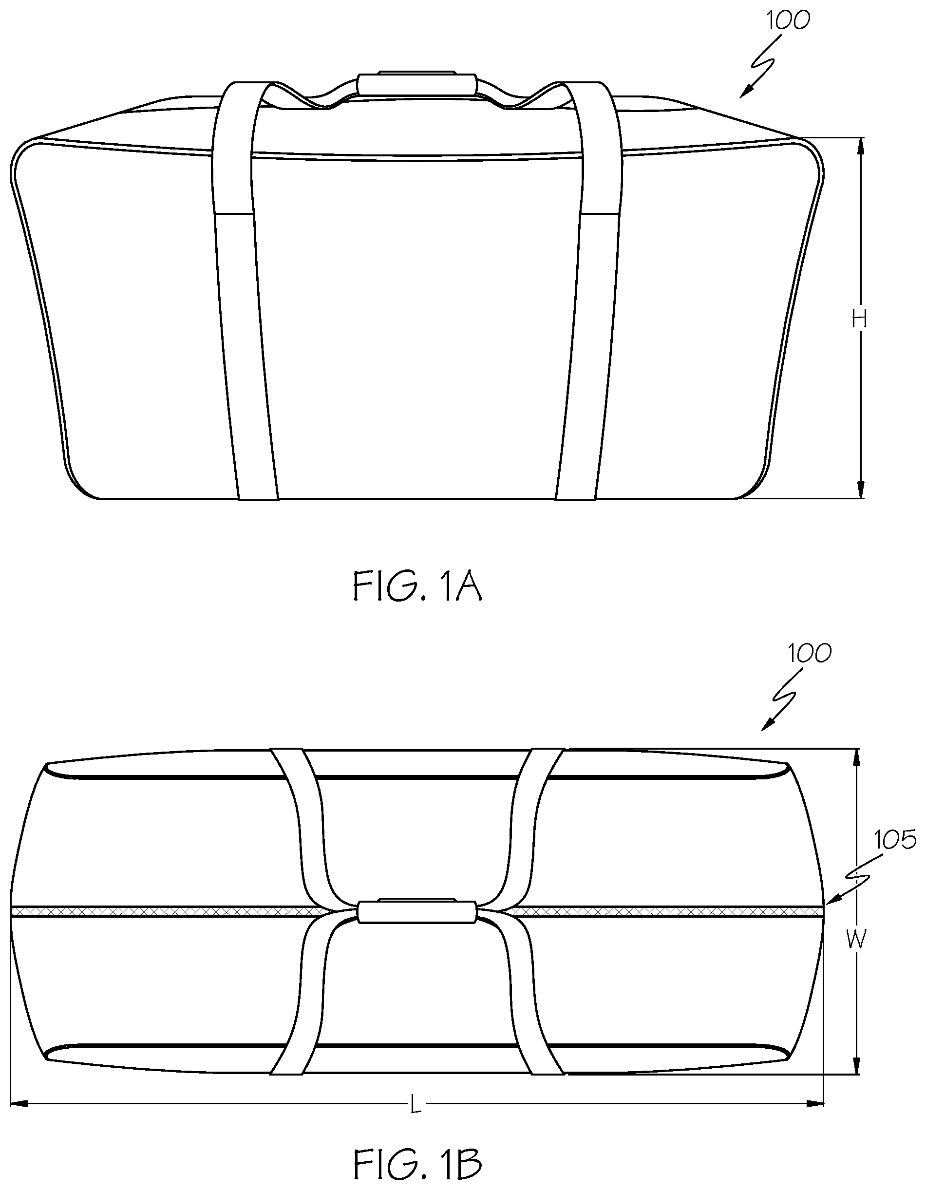 Patent US11771191 Figure 1 – Odor eliminating equipment bag