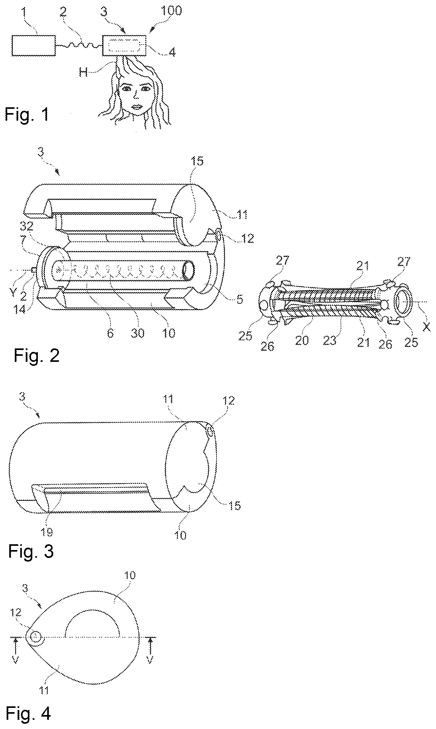 Patent US11771193 Figure 1 – Hair treatment device