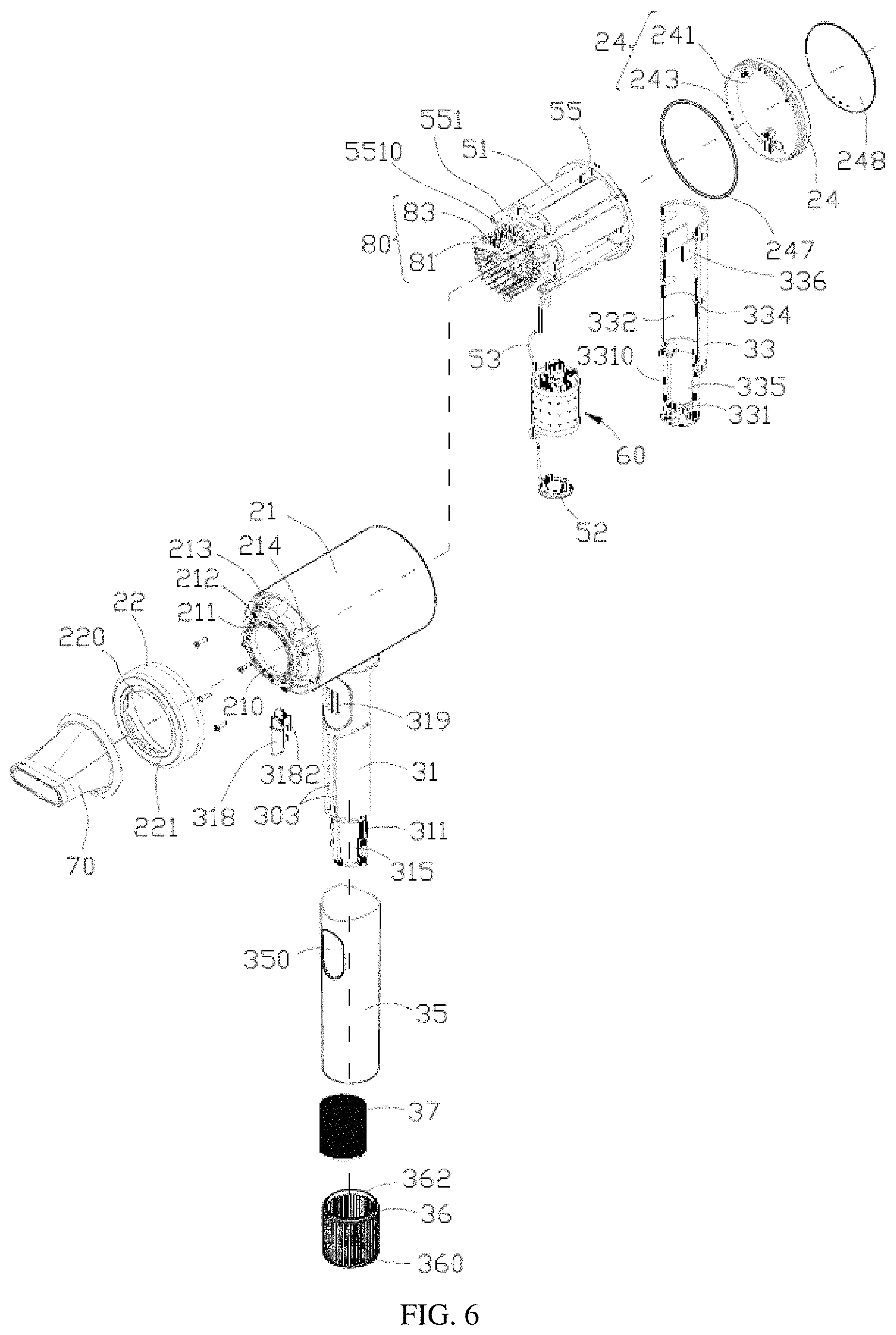 Patent US11771196 Figure 6 – Wireless blow dryer