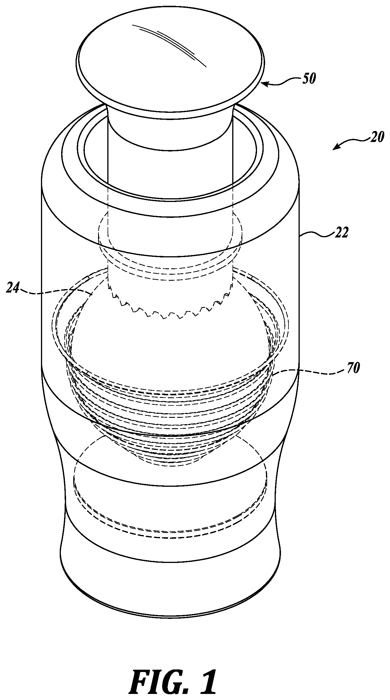 Patent US11771198 Figure 1 – Pulverizer for cosmetic formulations