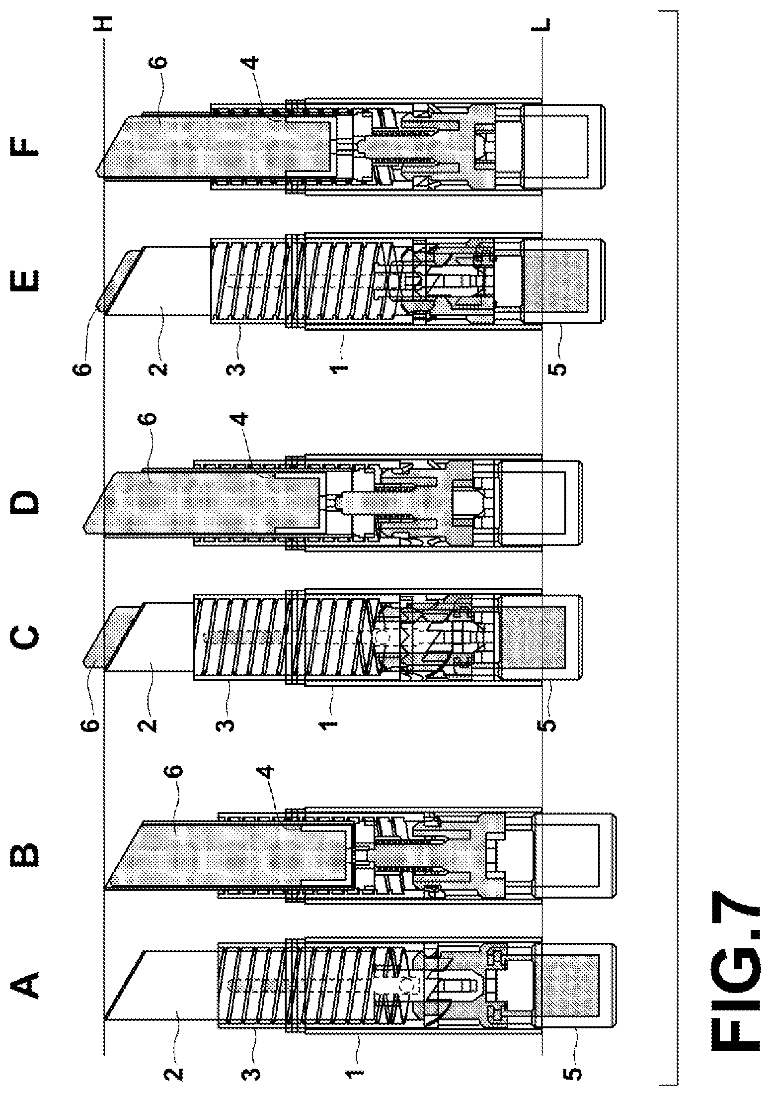 Patent US11771202 Figure 7 – Cosmetic material feeding-out container