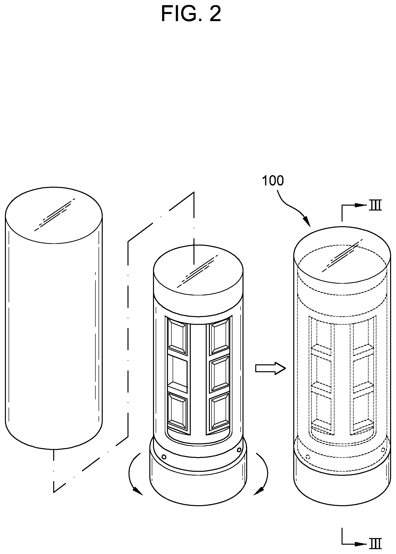 Patent US11771203 Figure 2 – Cosmetic container having replaceable cartridges