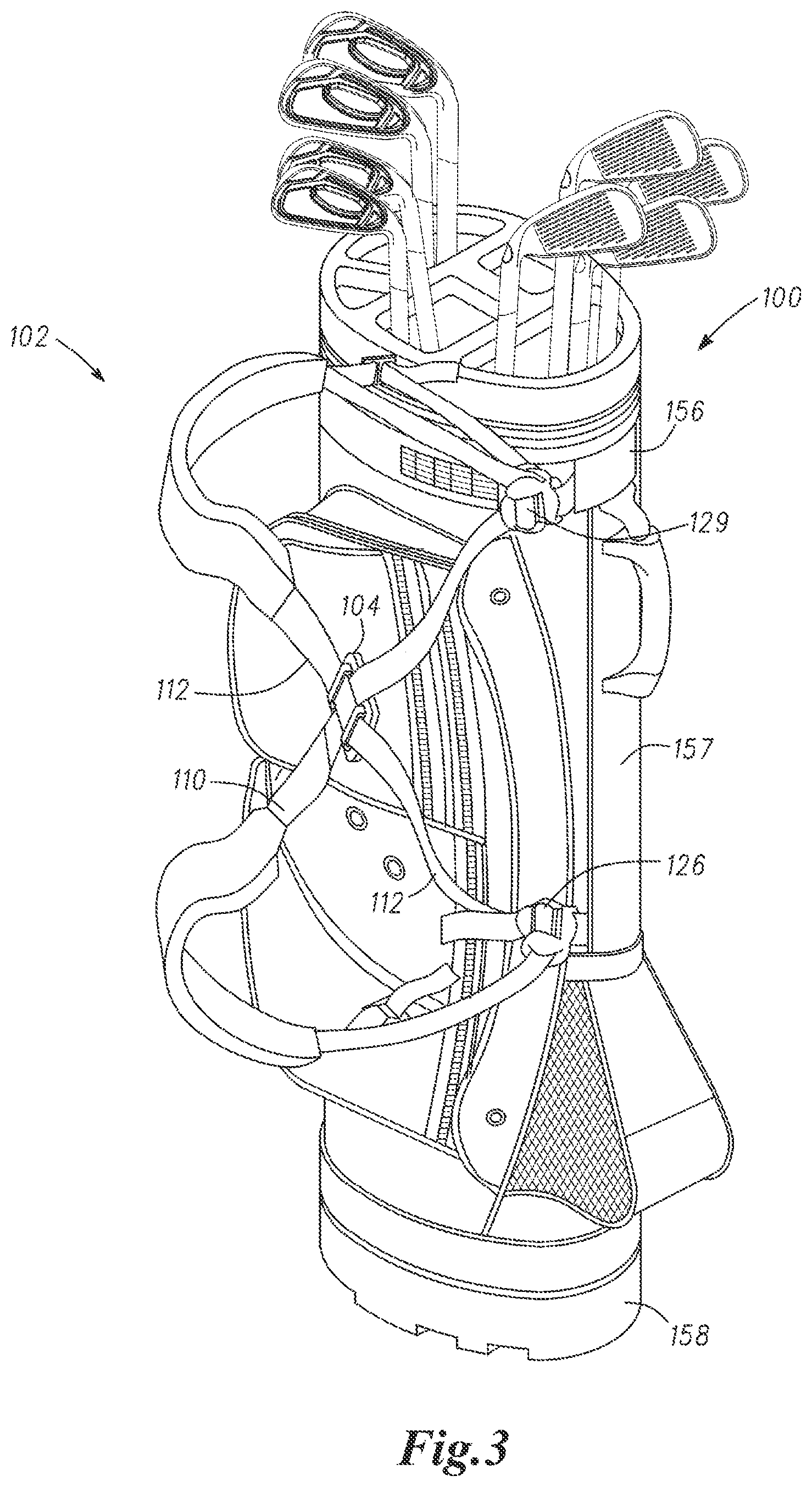 Patent US11771206 Figure 3 – Self-adjustable carrying strap system and methods to manufacture self-adjustable carrying strap system