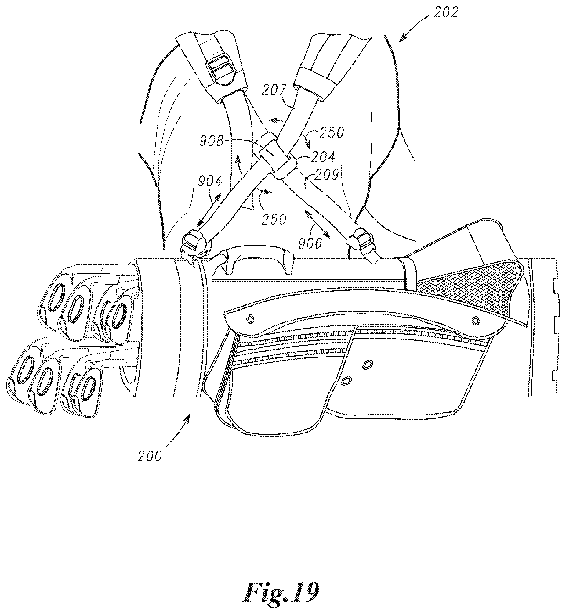 Patent US11771206 Figure 14 – Self-adjustable carrying strap system and methods to manufacture self-adjustable carrying strap system
