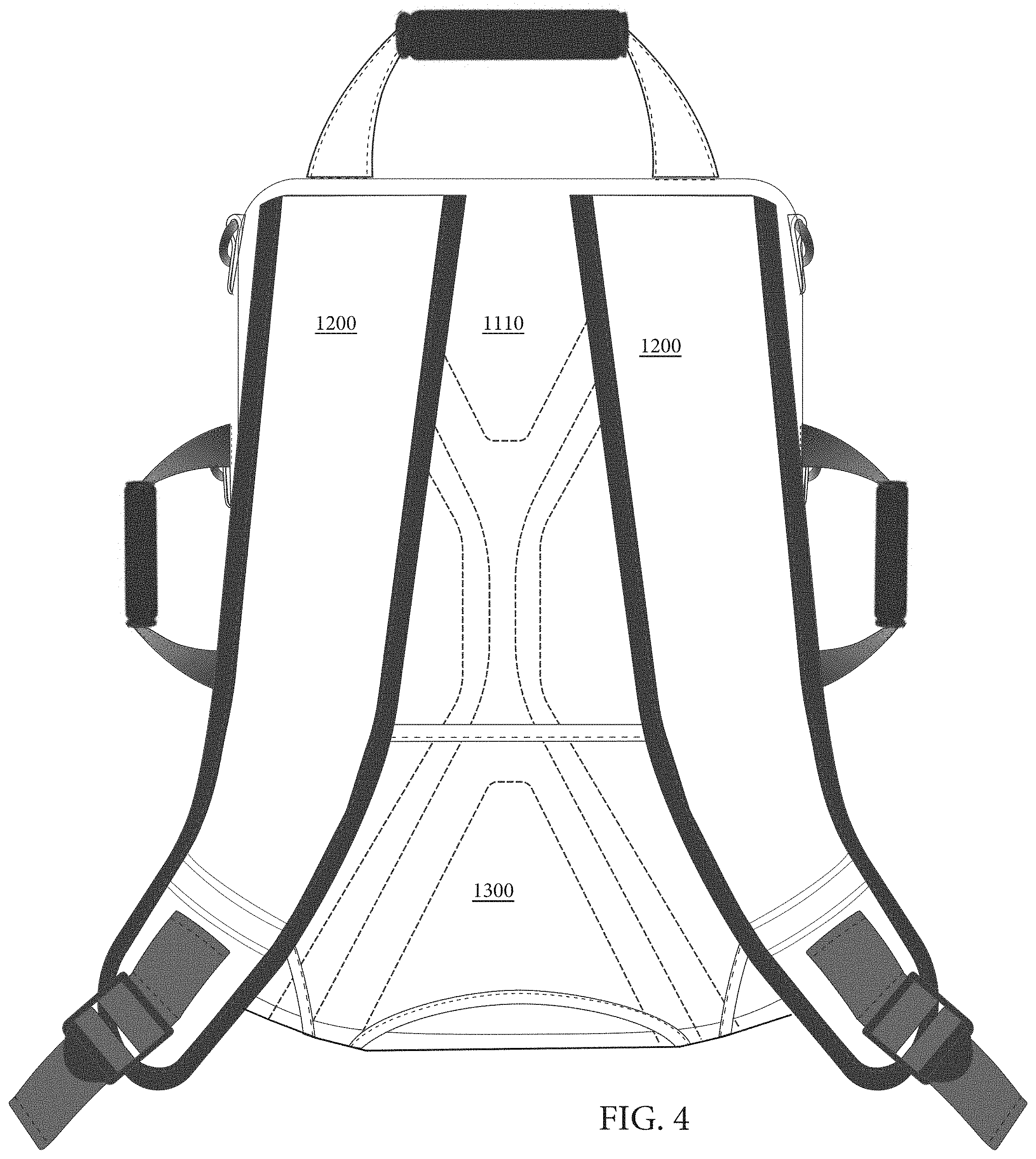 Patent US11771209 Figure 4 – Reconfigurable exercise backpack