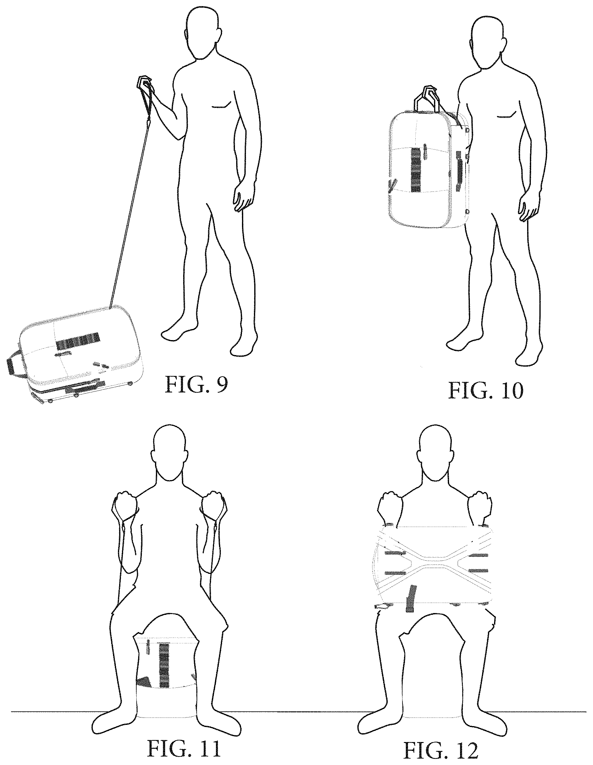 Patent US11771209 Figure 8 – Reconfigurable exercise backpack