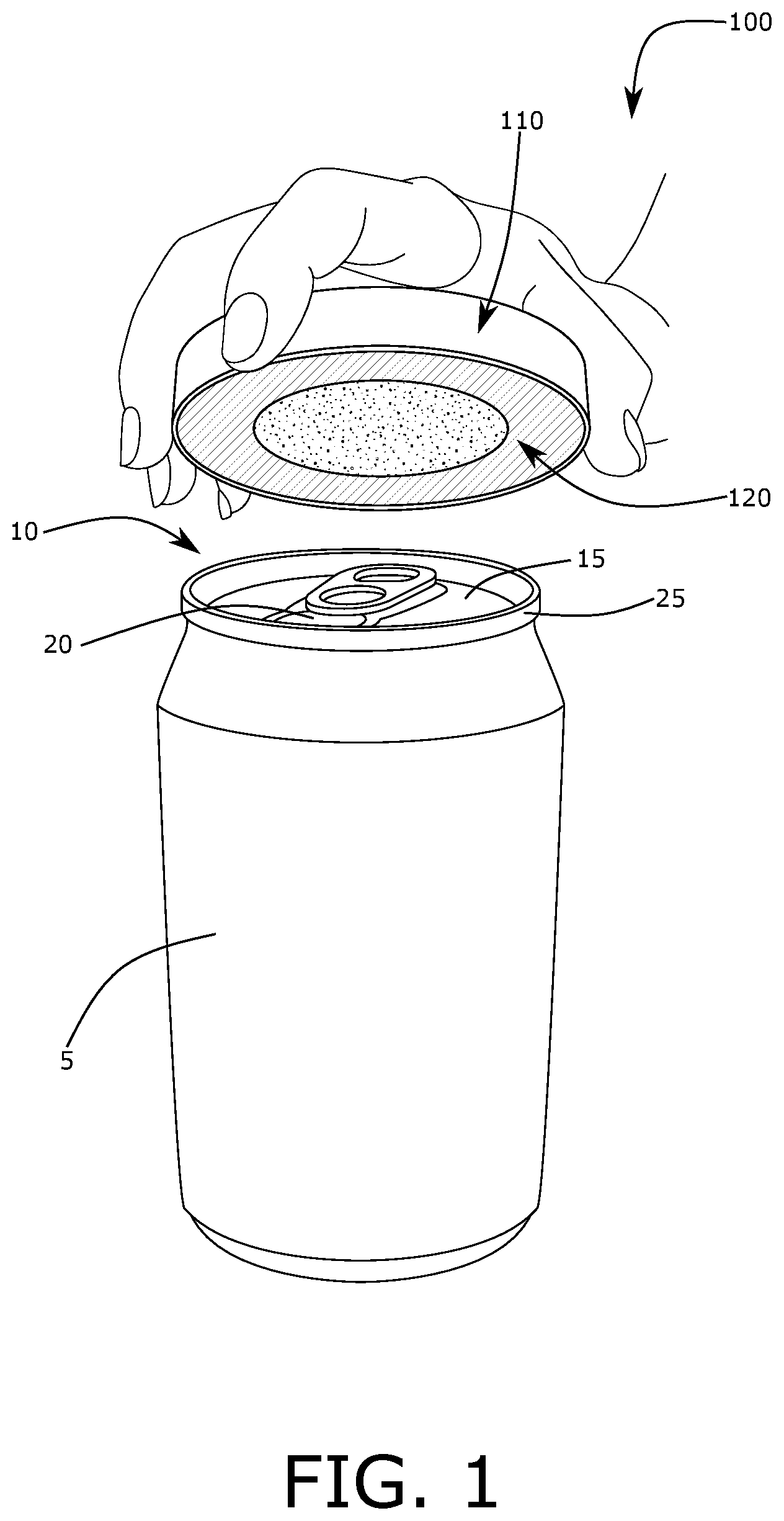 Patent US11771211 Figure 1 – Beverage can cleaning device