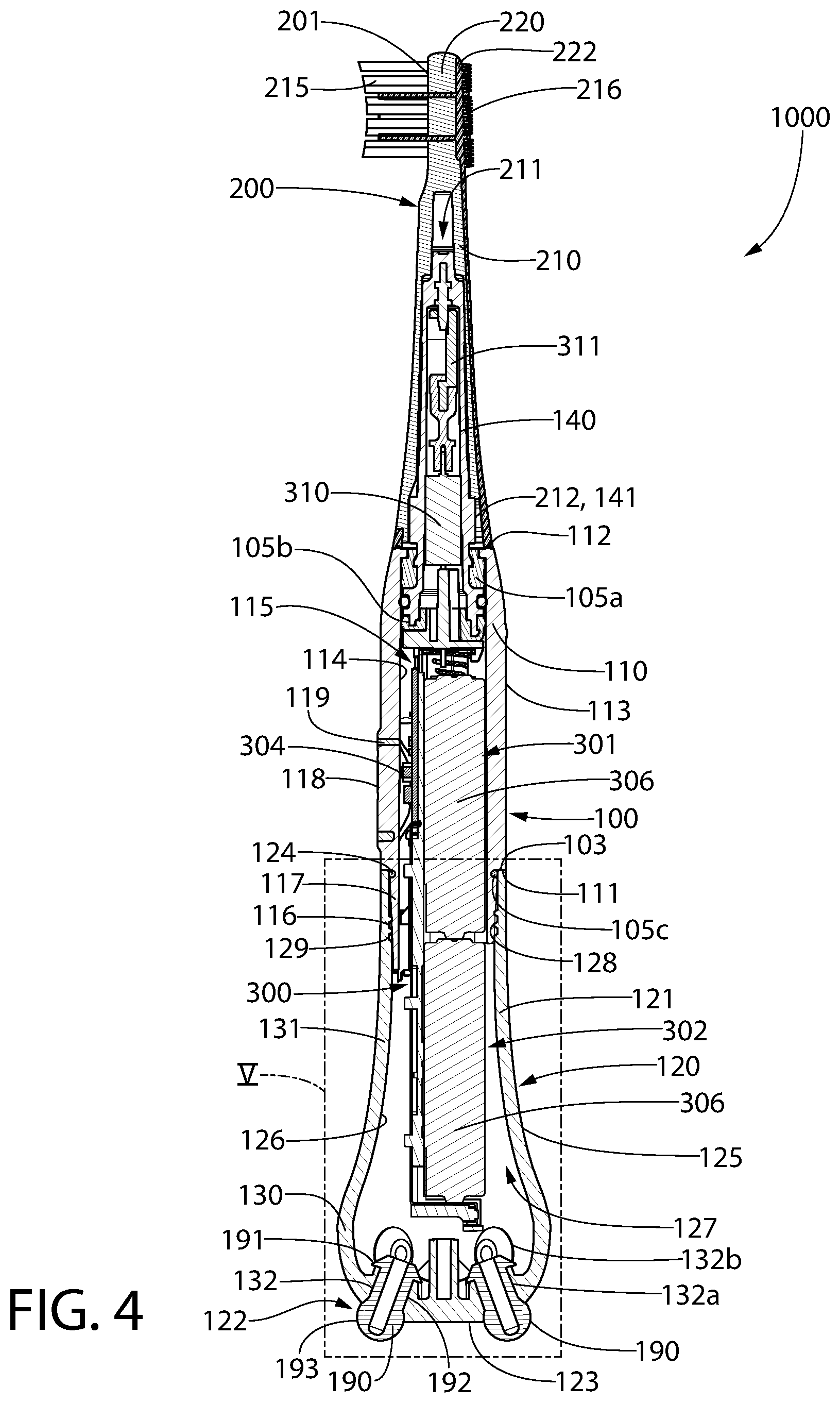 Patent US11771214 Figure 4 – Powered oral care implement including a tracking module and tracking module thereof