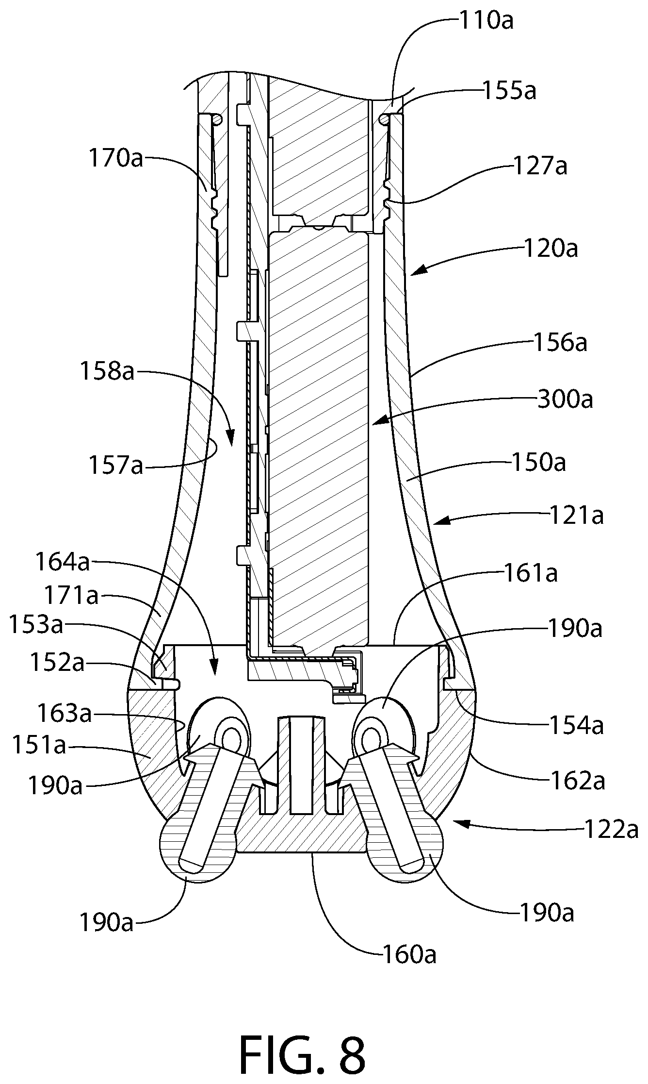 Patent US11771214 Figure 8 – Powered oral care implement including a tracking module and tracking module thereof