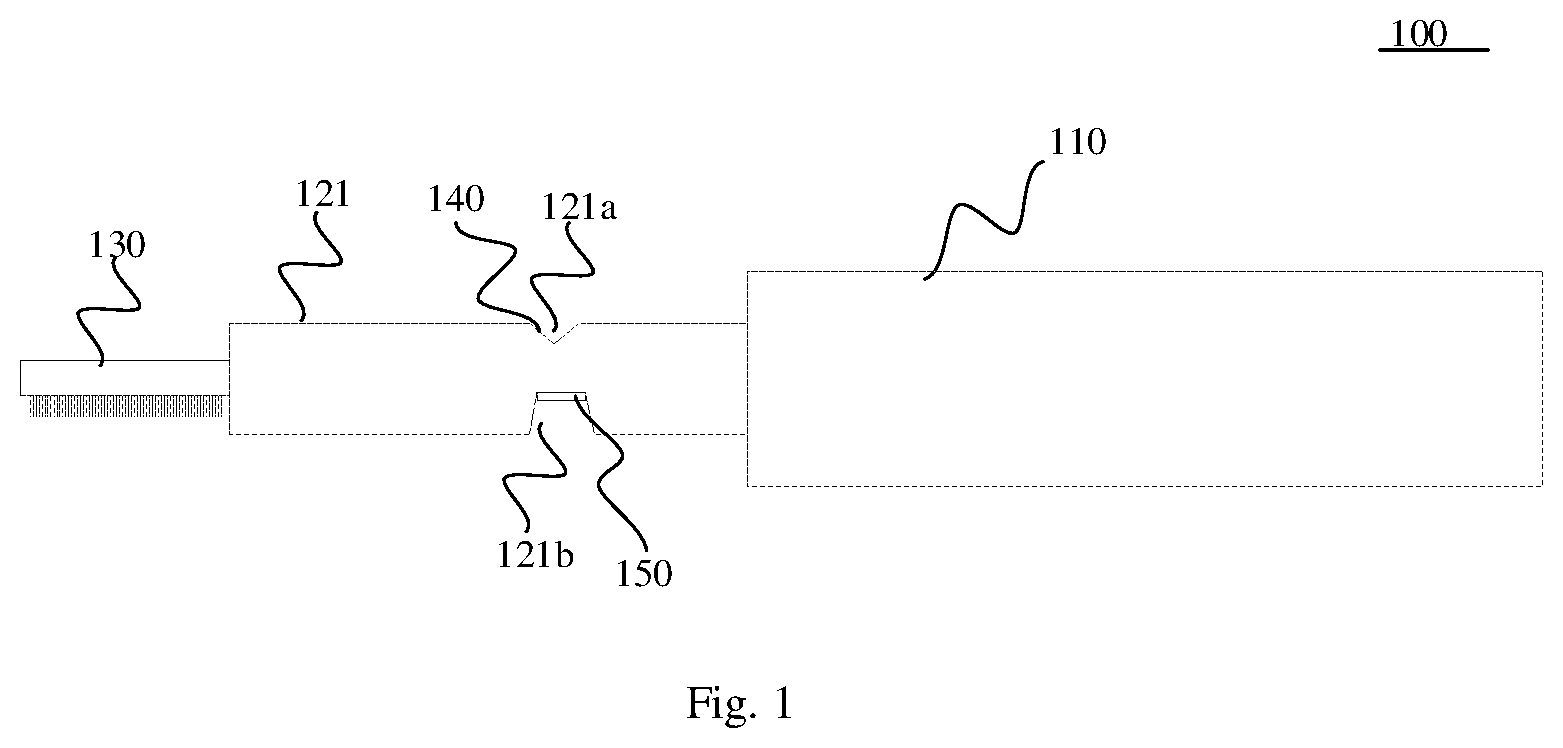 Patent US11771215 Figure 1 – Electric toothbrush with assembly for detecting pressure against brush head