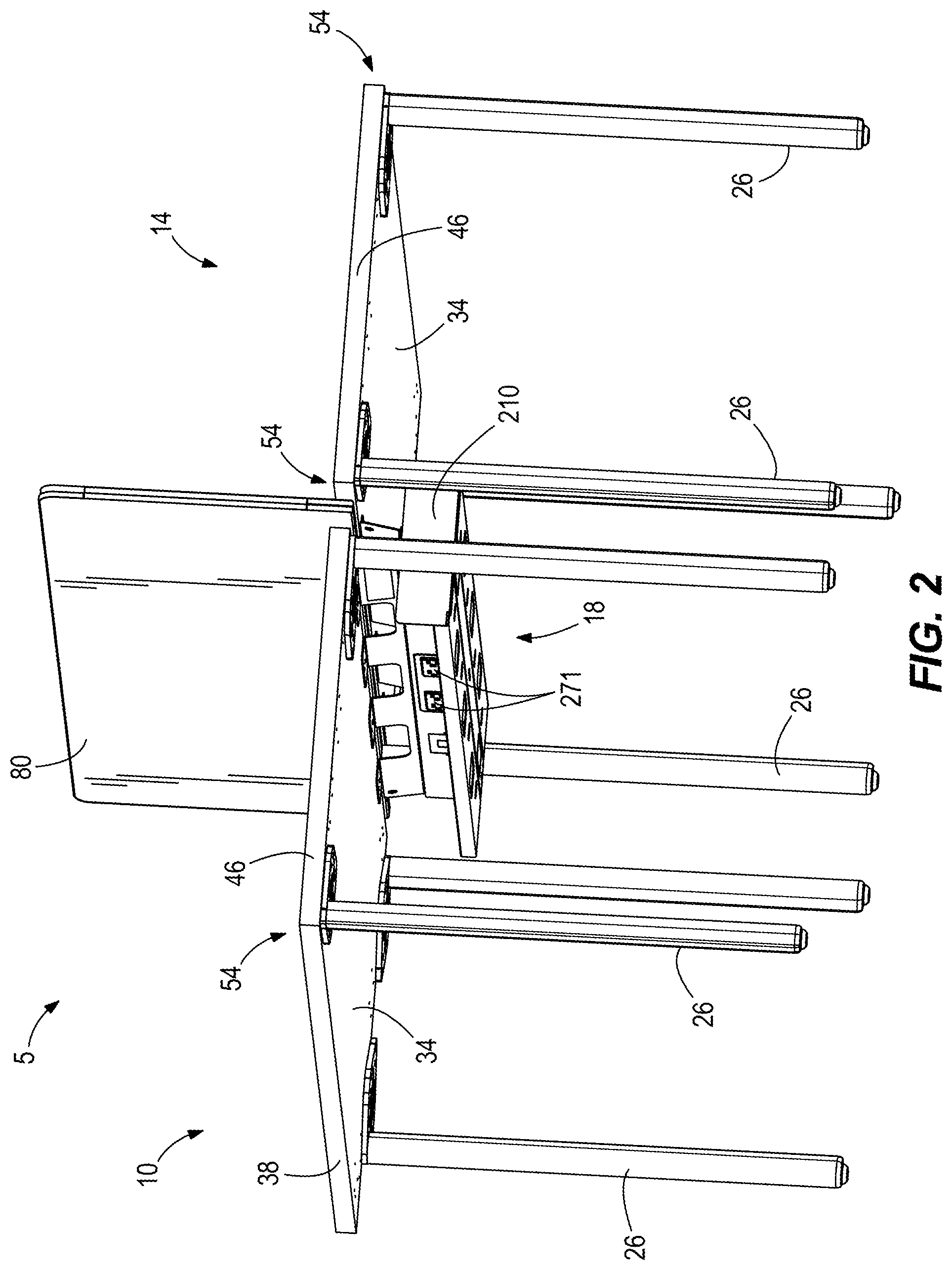 Patent US11771219 Figure 2 – Chase for connecting tables