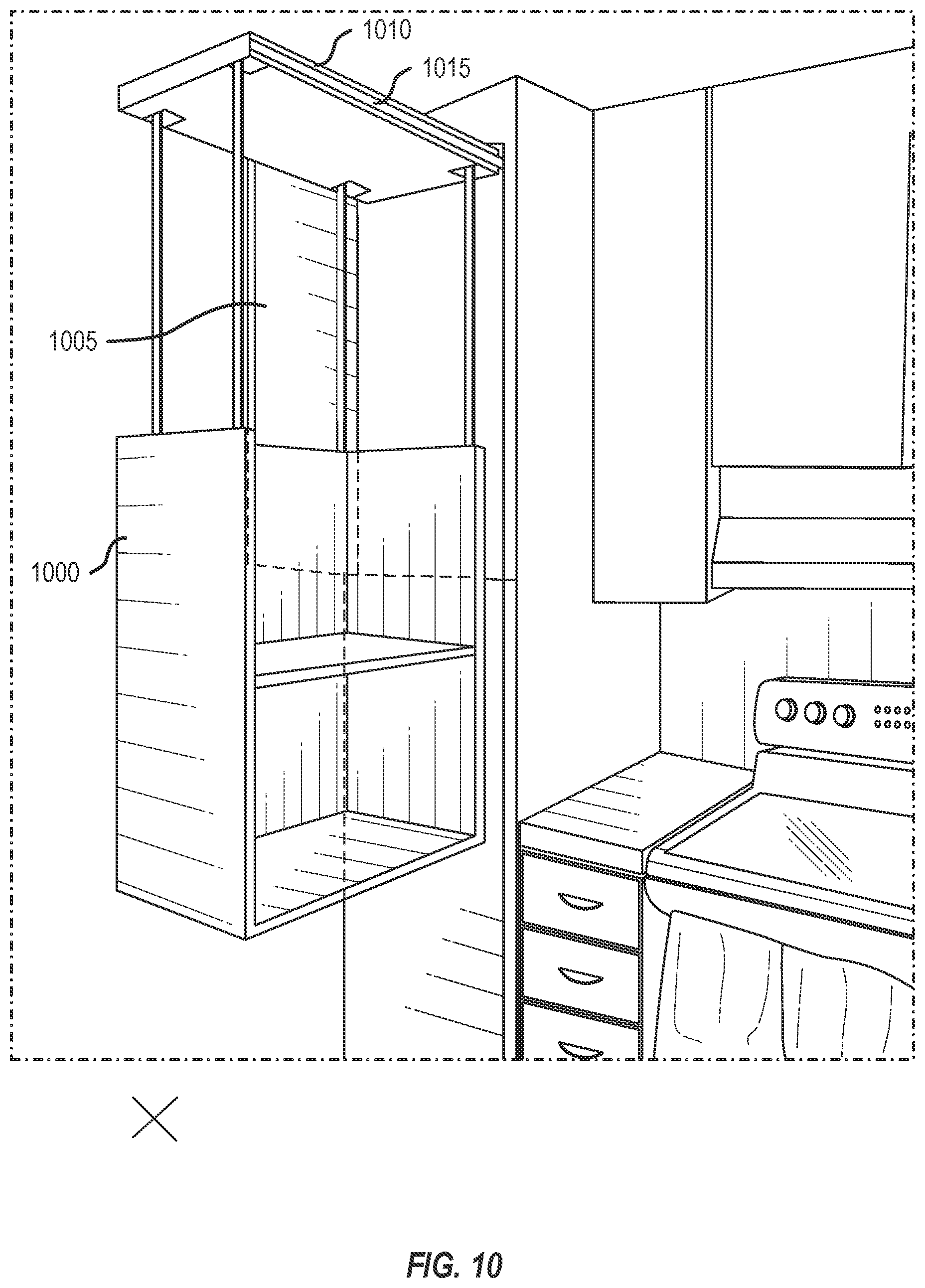 Patent US11771220 Figure 10 – Configuration and control of moveable shelf systems