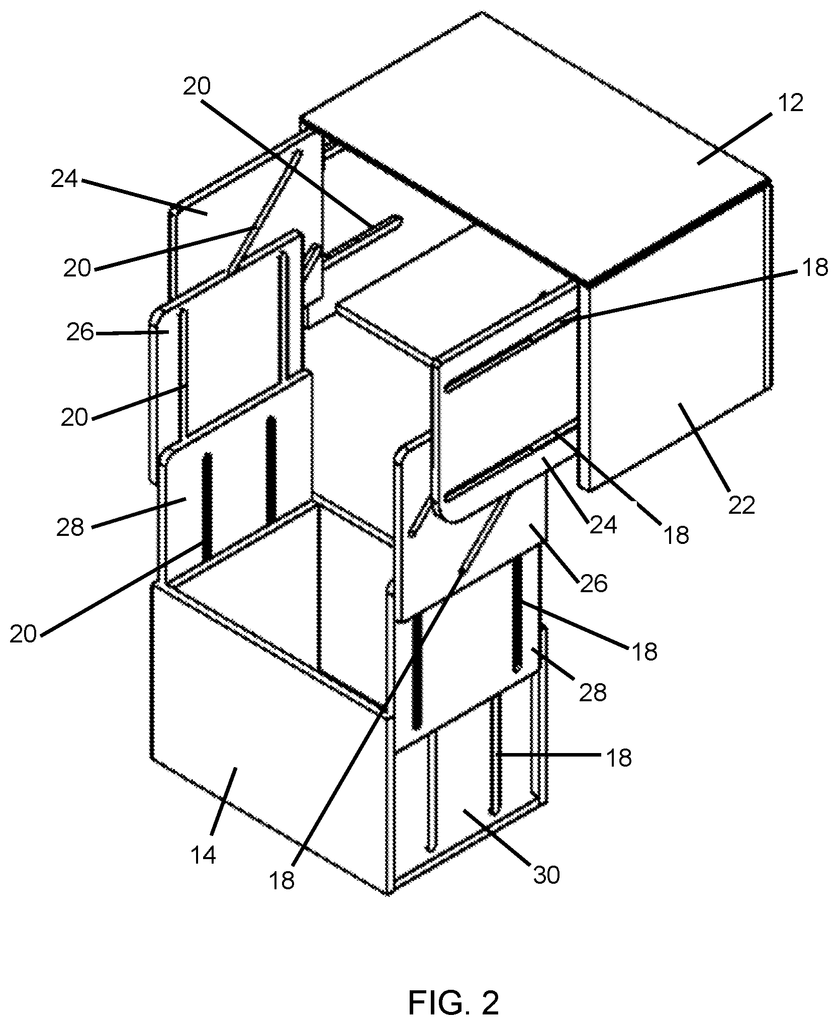 Patent US11771221 Figure 2 – Motion-controlled wall-mounted storage products