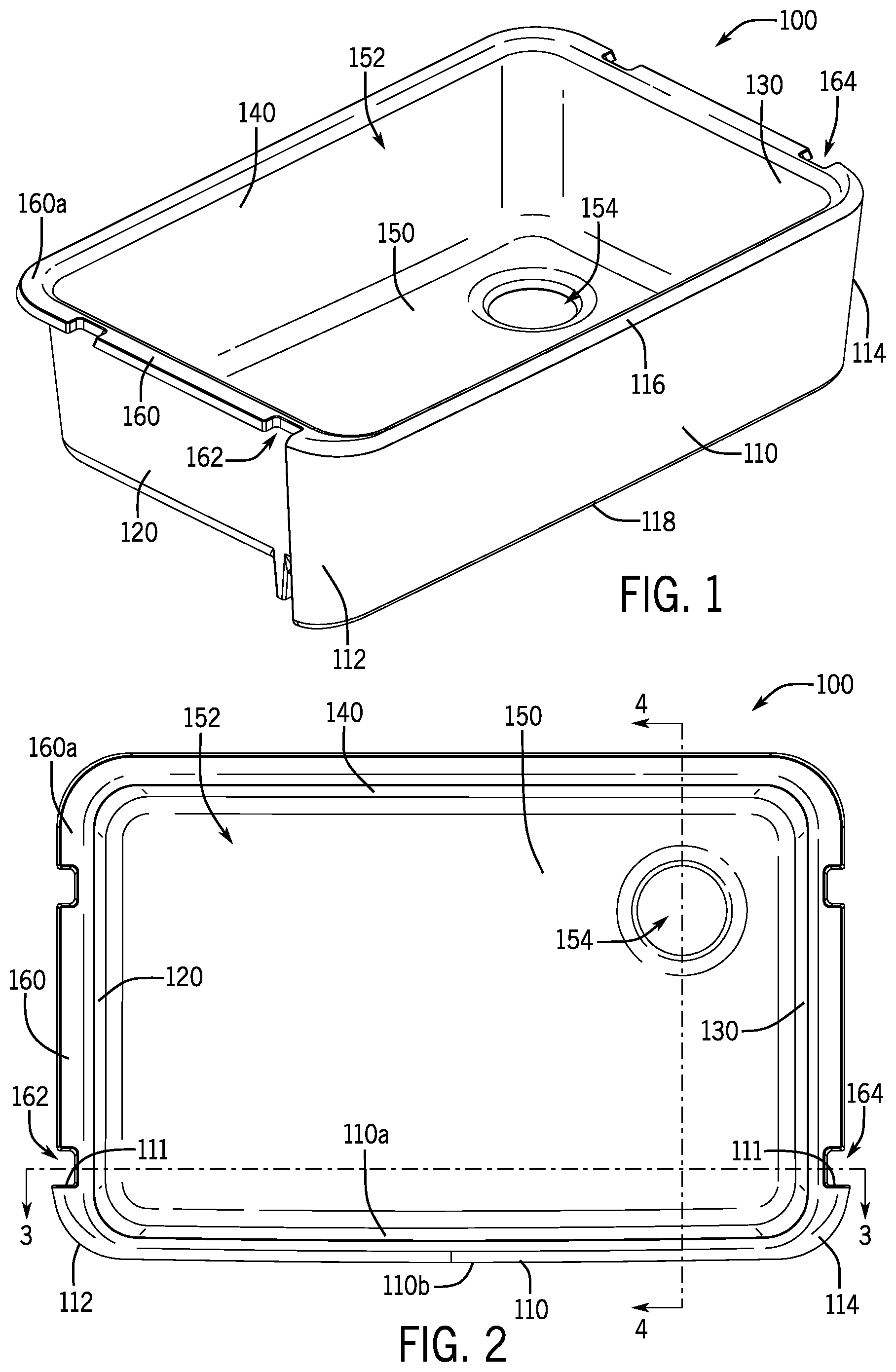 Patent US11771222 Figure 1 – Vessel sink and method of installing same