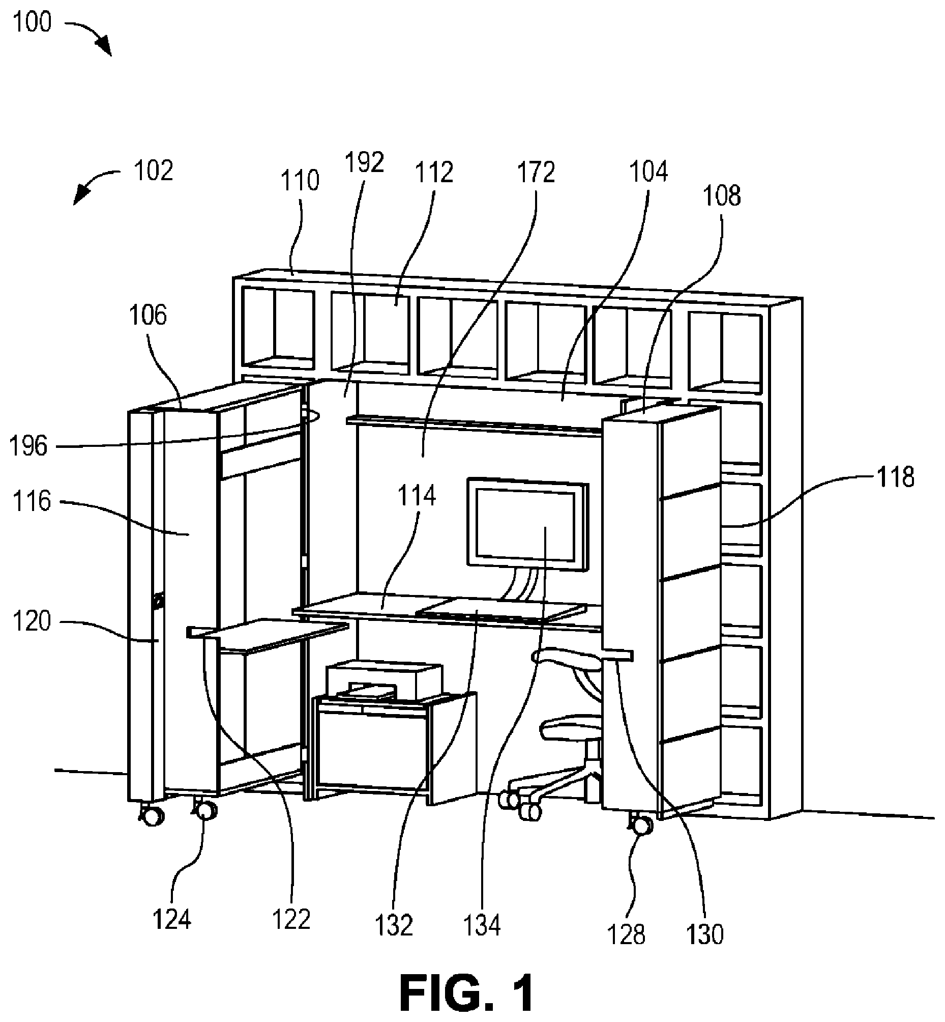 Patent US11771223 Figure 1 – Deployable screen system