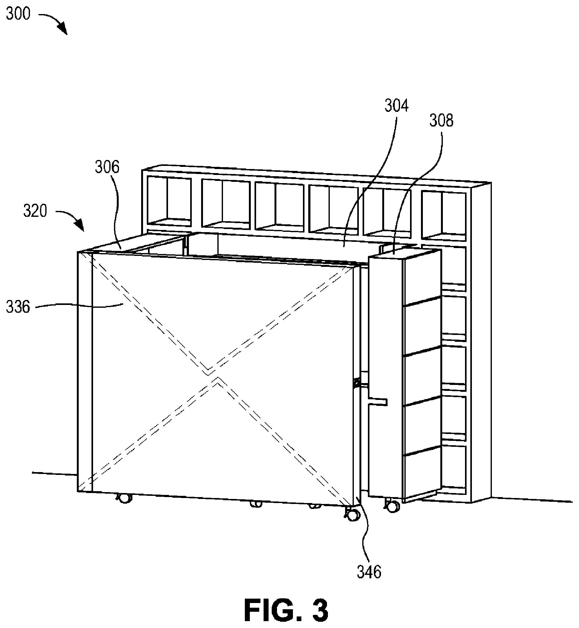 Patent US11771223 Figure 3 – Deployable screen system