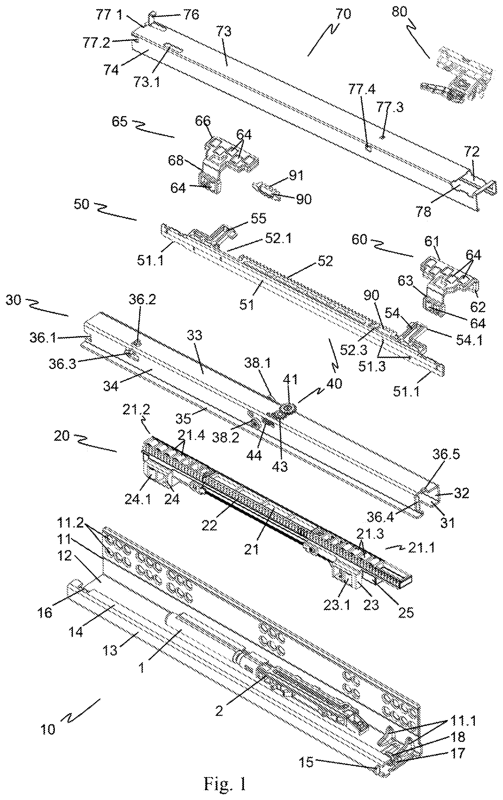 Patent US11771224 Figure 1 – Drawer extraction guide