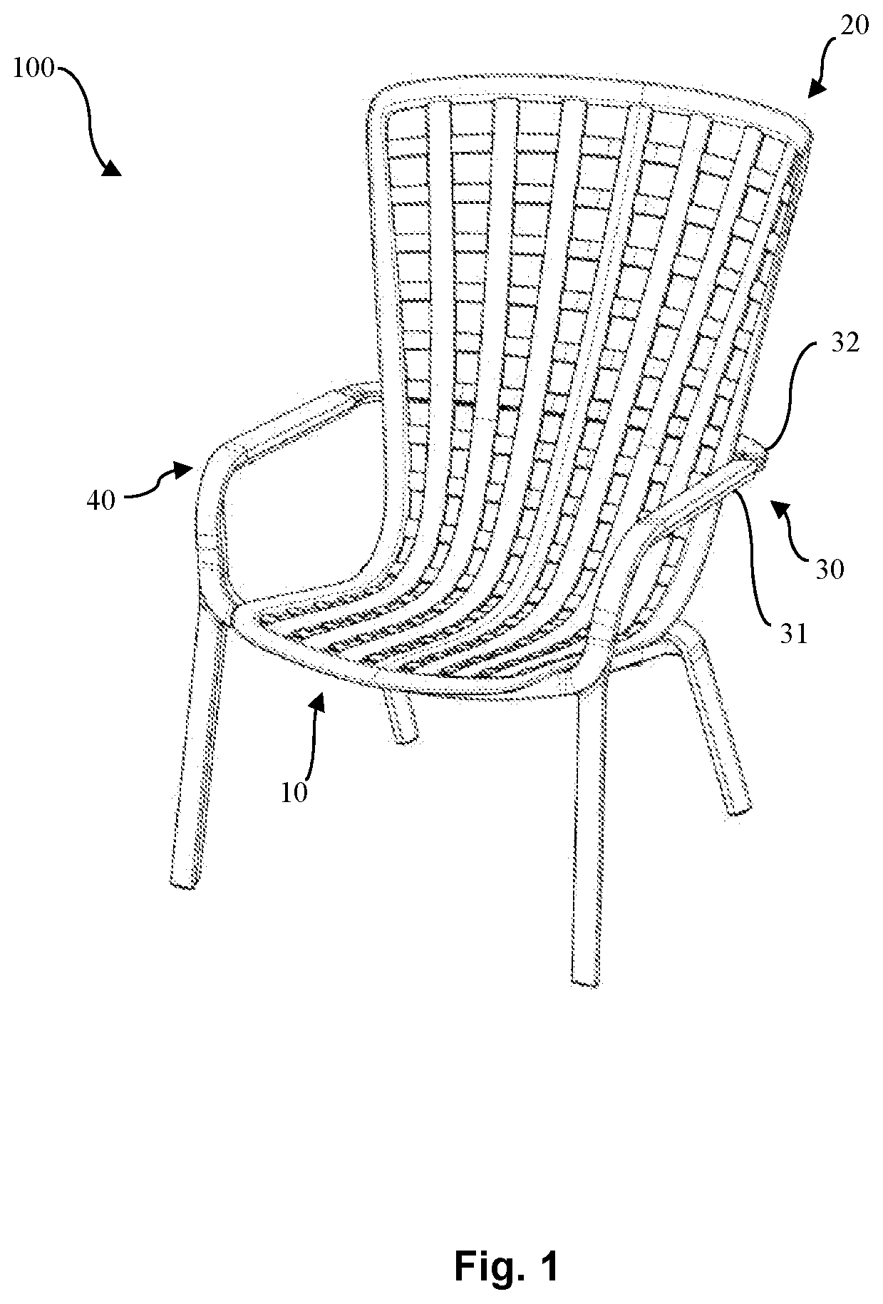 Patent US11771226 Figure 1 – Reclining chair