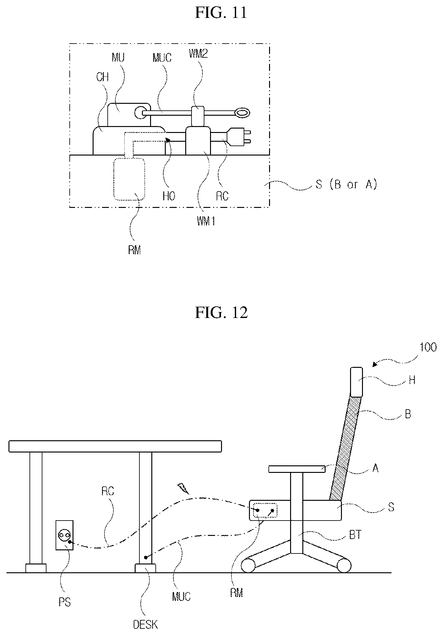 Patent US11771229 Figure 5 – Movable chair provided with cable protecting means