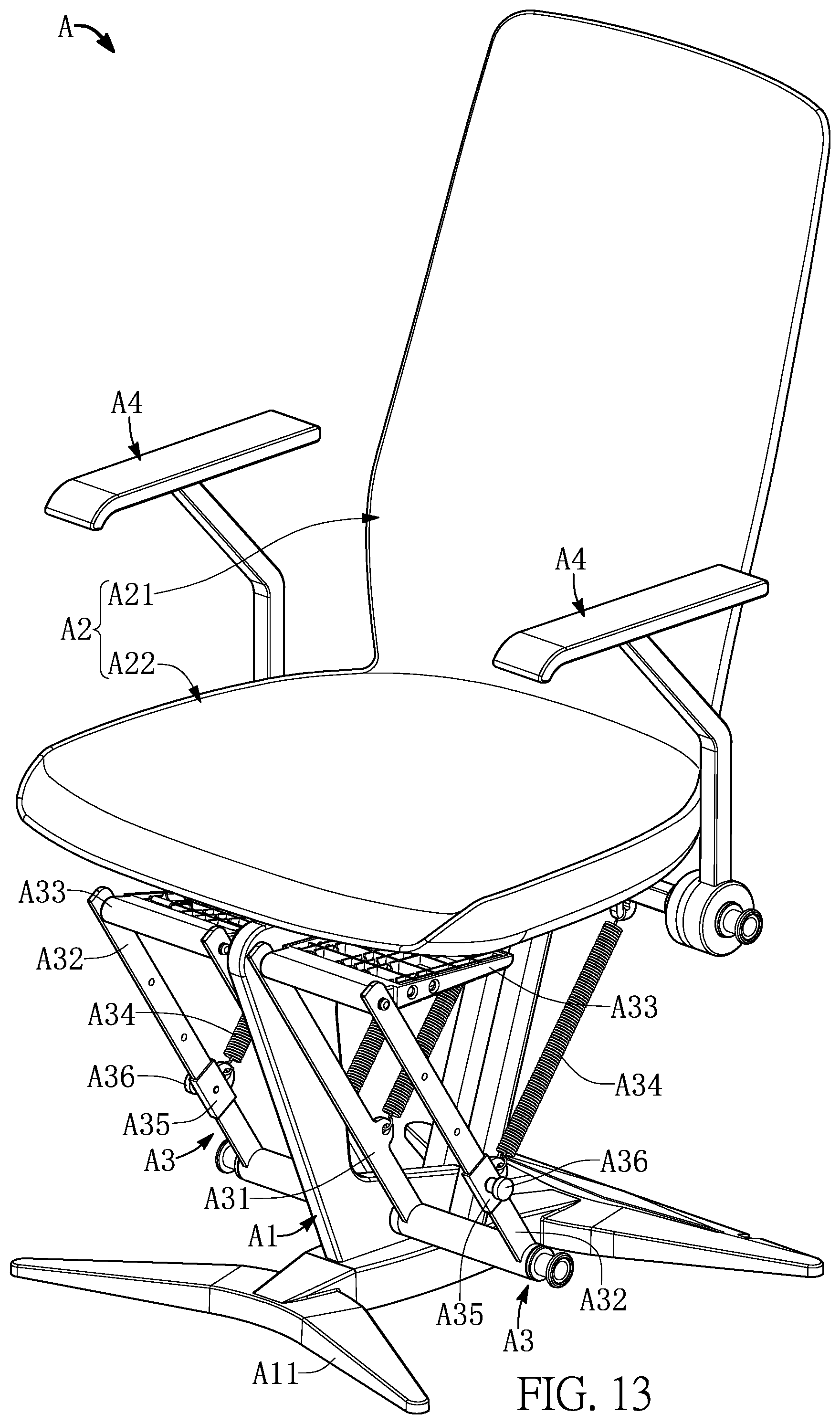 Patent US11771231 Figure 13 – Multifunctional chair