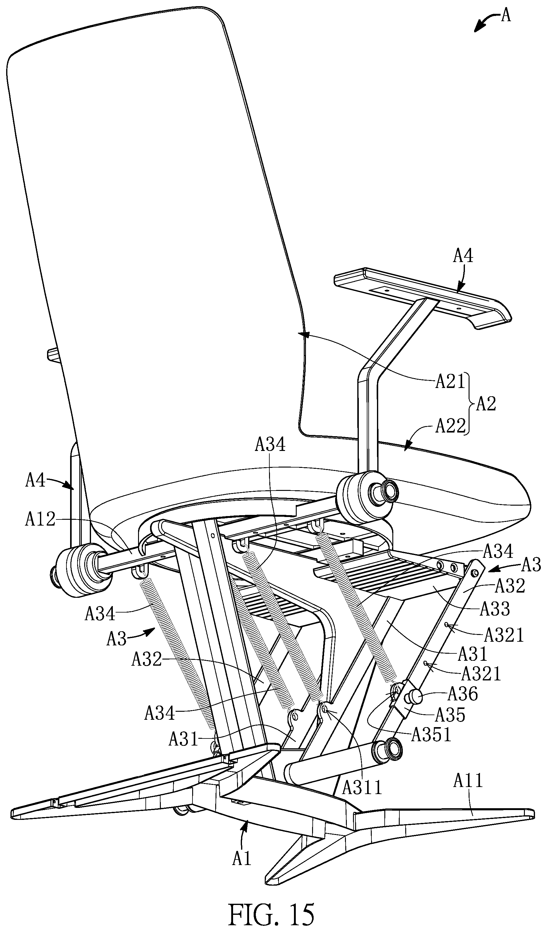 Patent US11771231 Figure 15 – Multifunctional chair