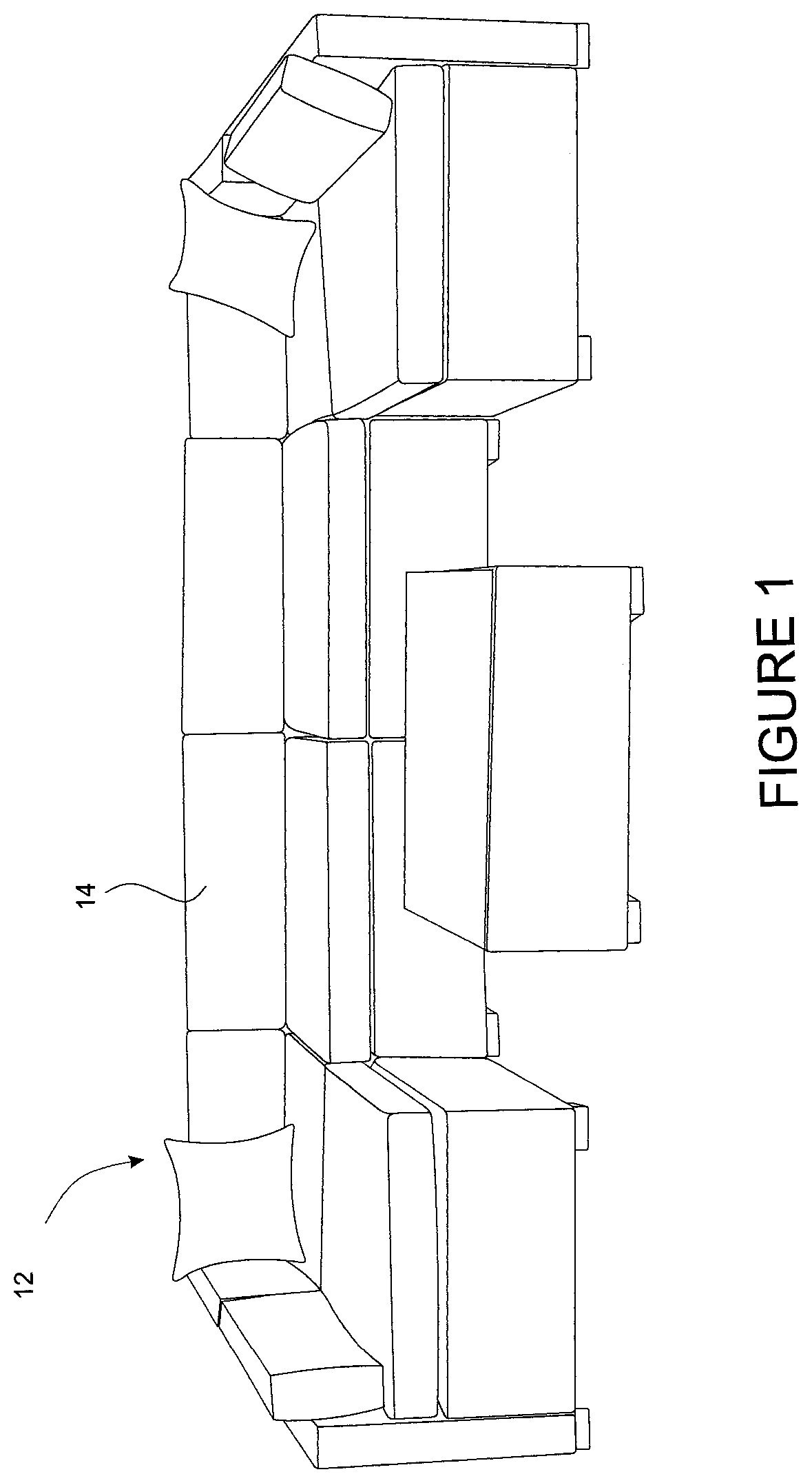 Patent US11771232 — Modular furniture with tool free assembly — Figure 1