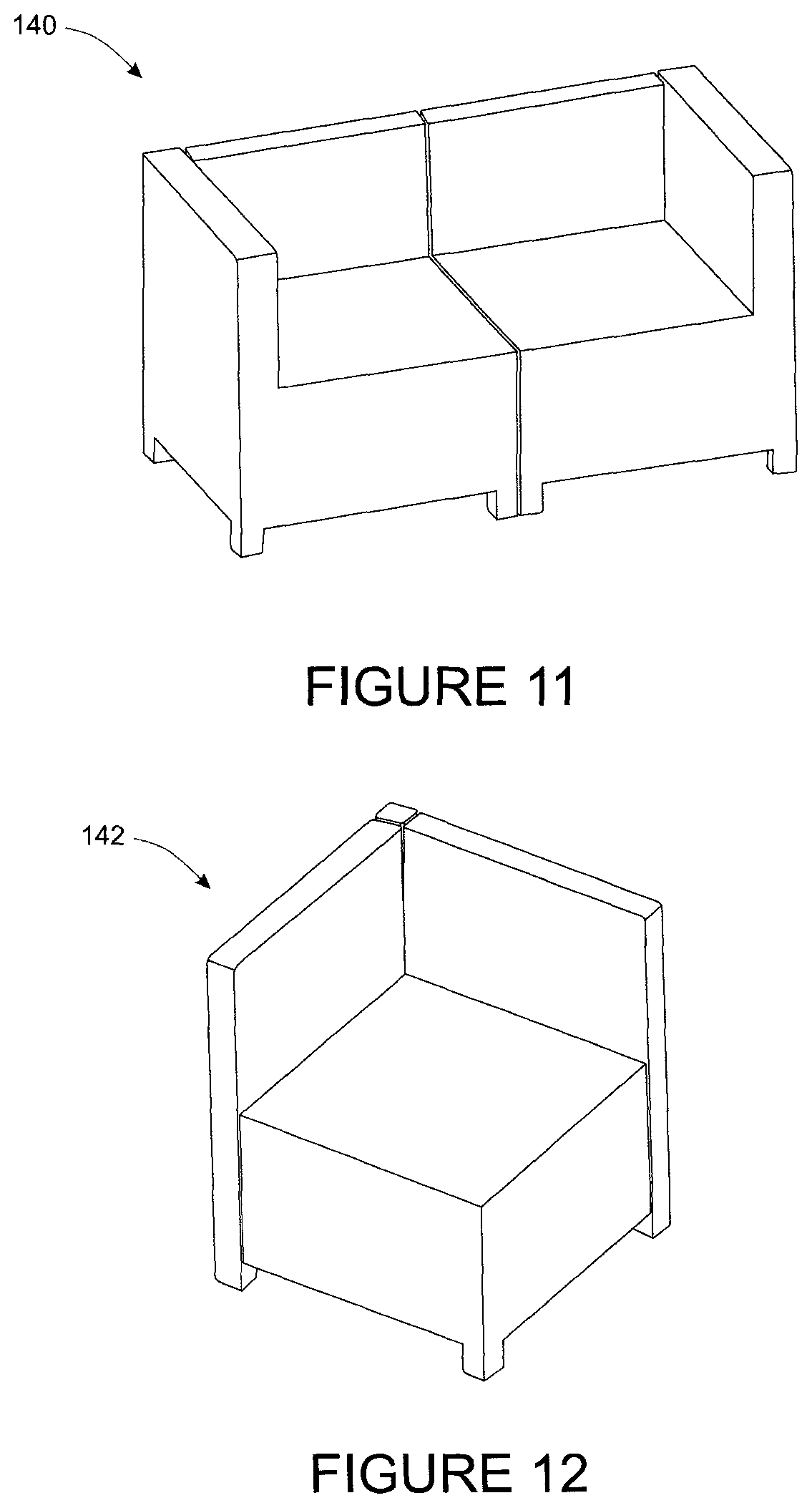 Patent US11771232 Figure 10 – Modular furniture with tool free assembly