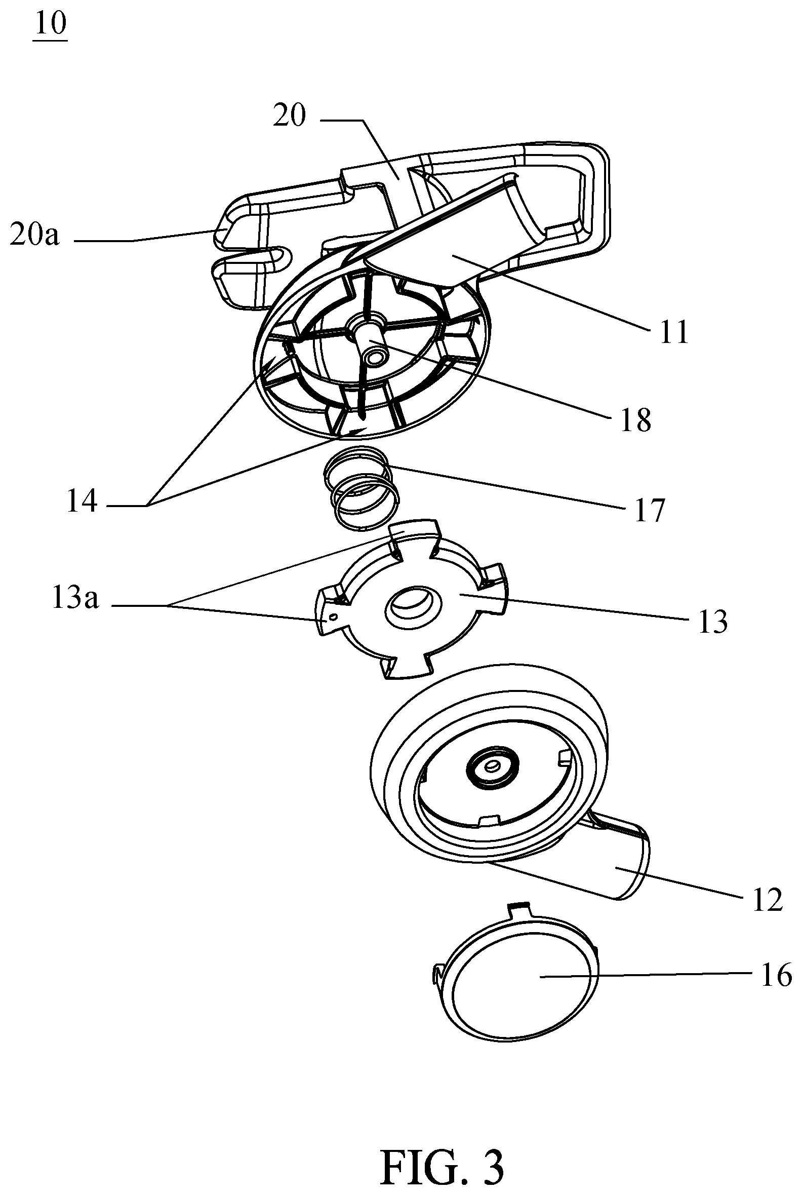 Patent US11771236 Figure 3 – Child seating device and support frame thereof