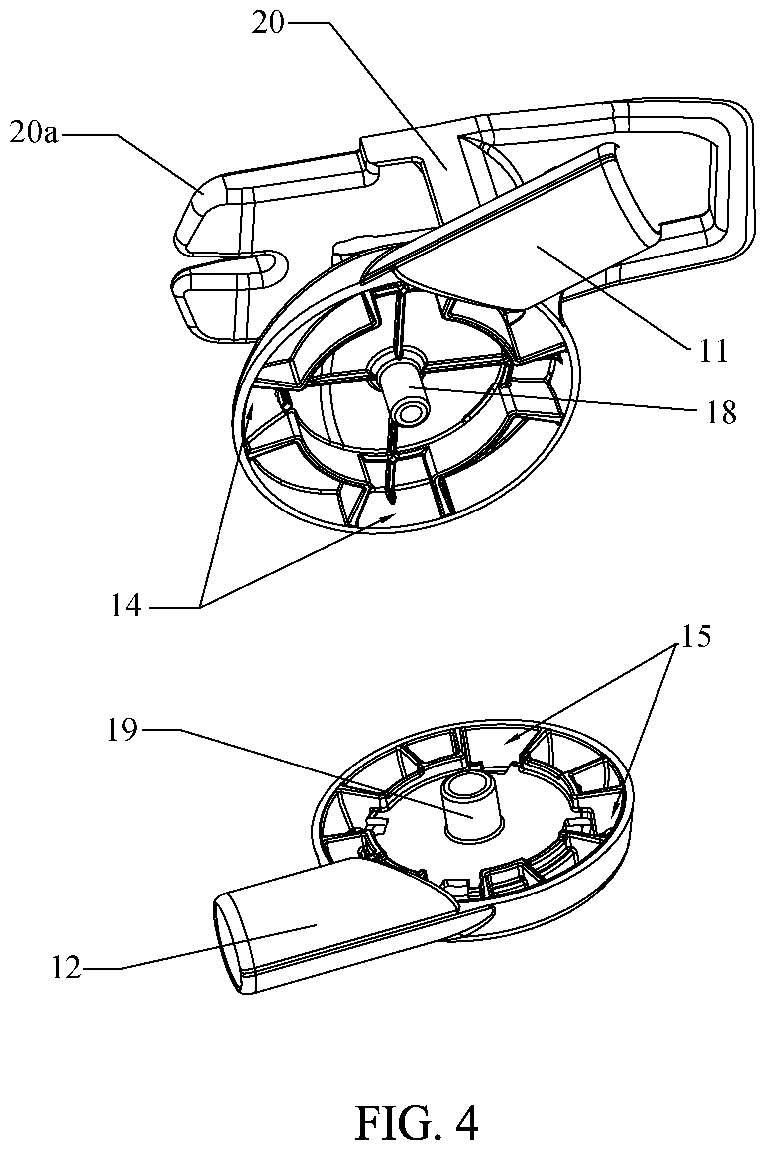 Patent US11771236 Figure 4 – Child seating device and support frame thereof