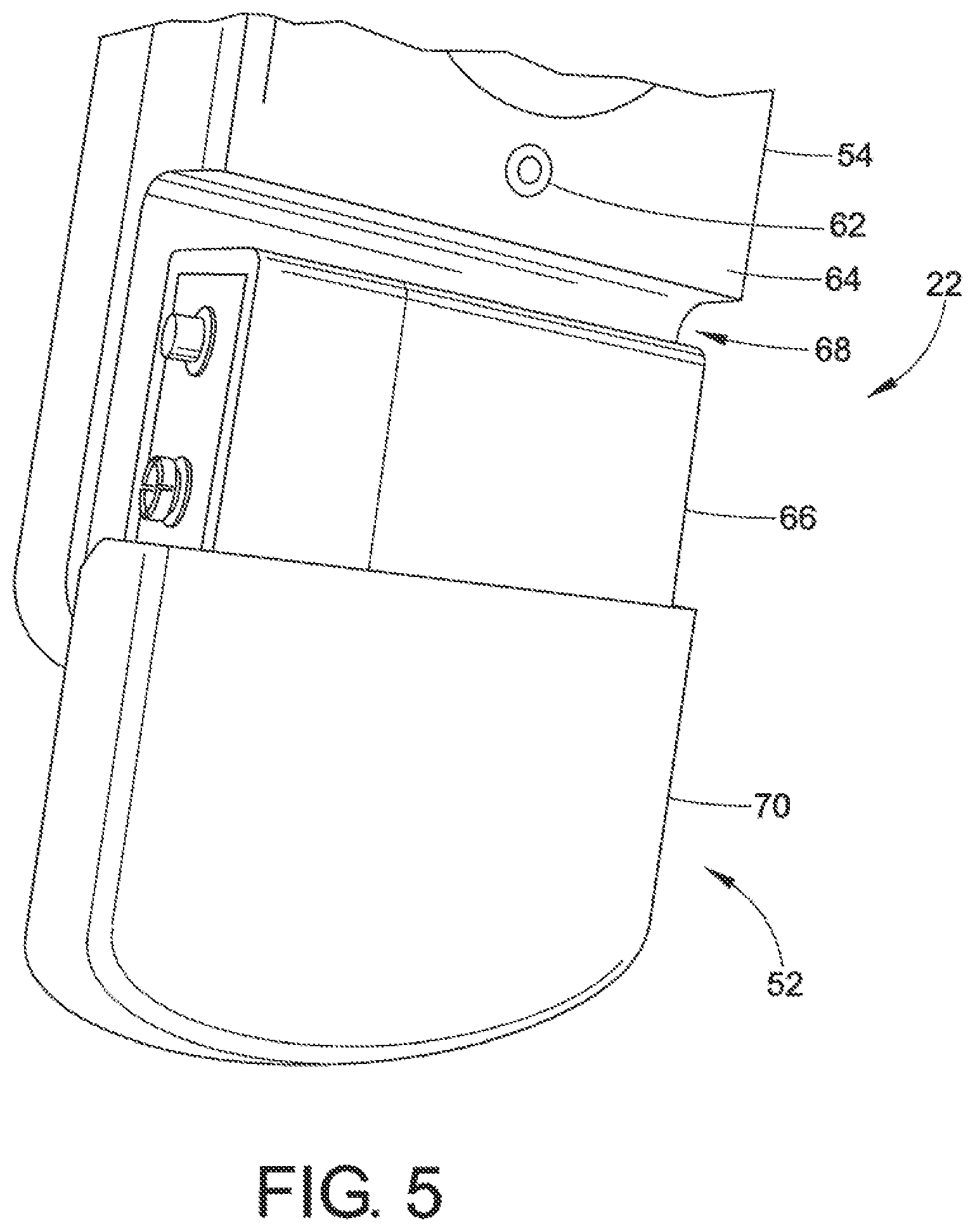 Patent US11771241 Figure 5 – Sensor and lockout for anti-sweep hook