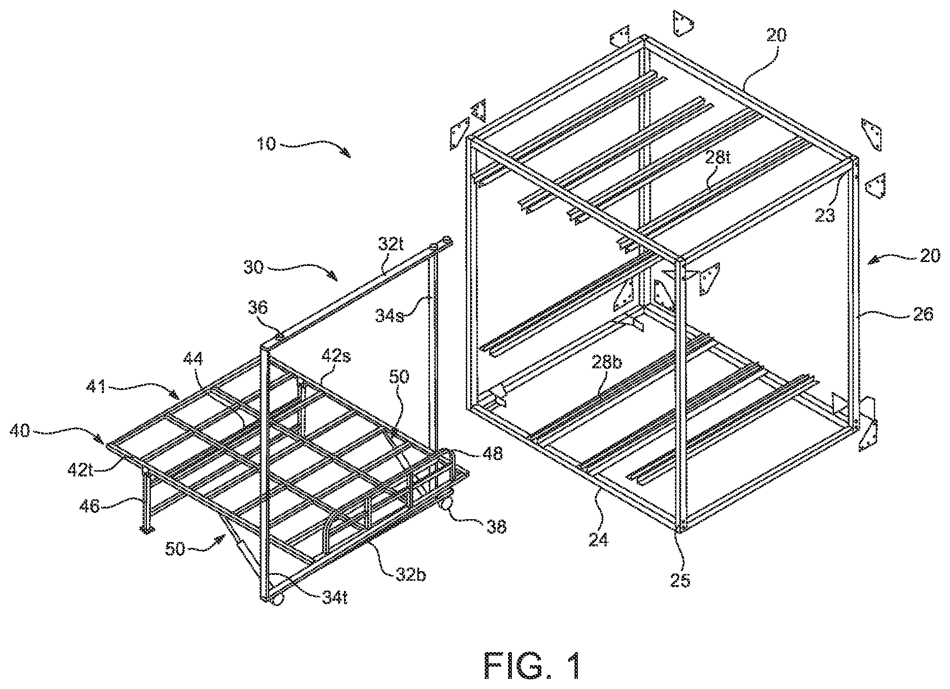 Patent US11771243 — Mattress display rack — Figure 1