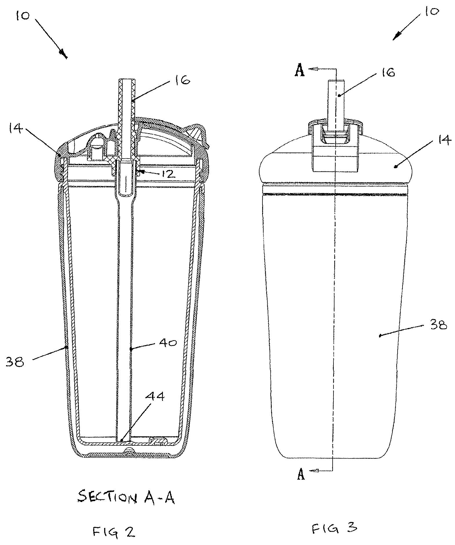 Patent US11771249 Figure 3 – Flexible straw with control means for use with a drinking vessel