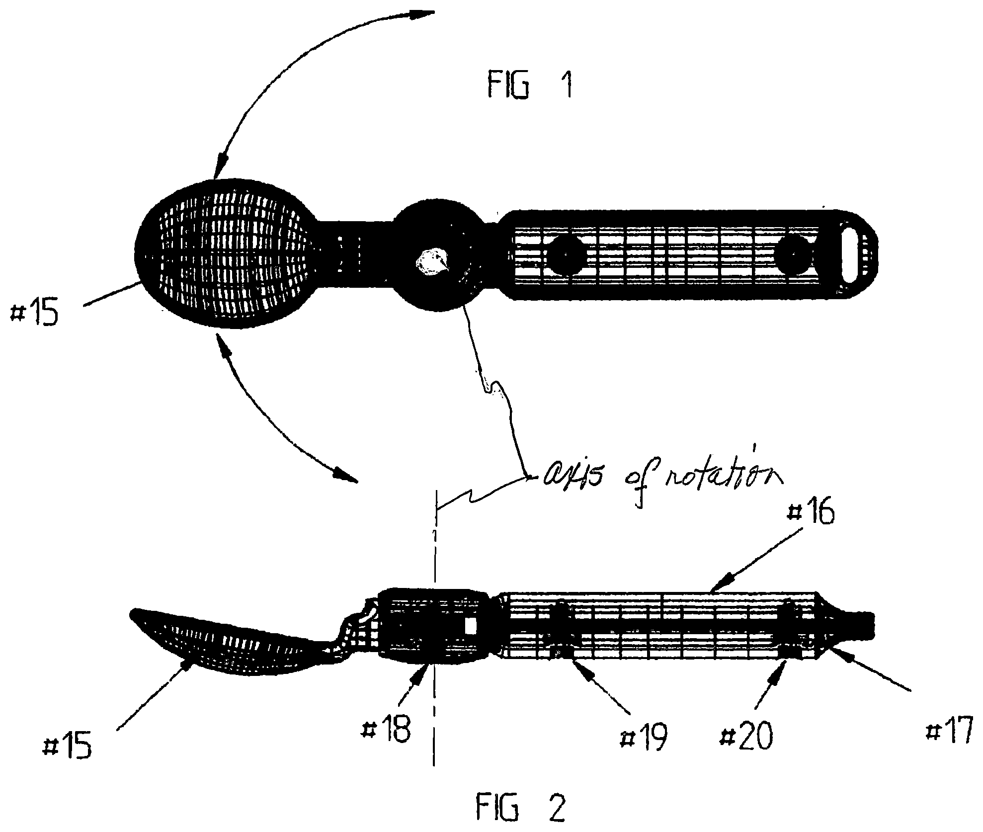 Patent US11771251 Figure 1 – Mountable and foldable utensil with structure for hindering and limiting movement of utensil components