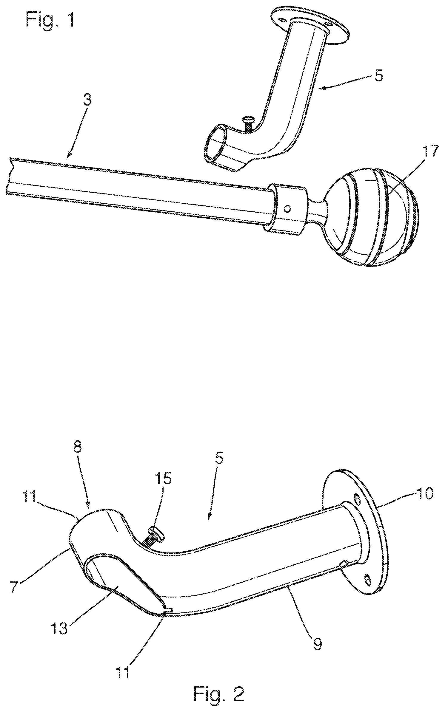 Patent US11771255 Figure 1 – Curtain rod assembly