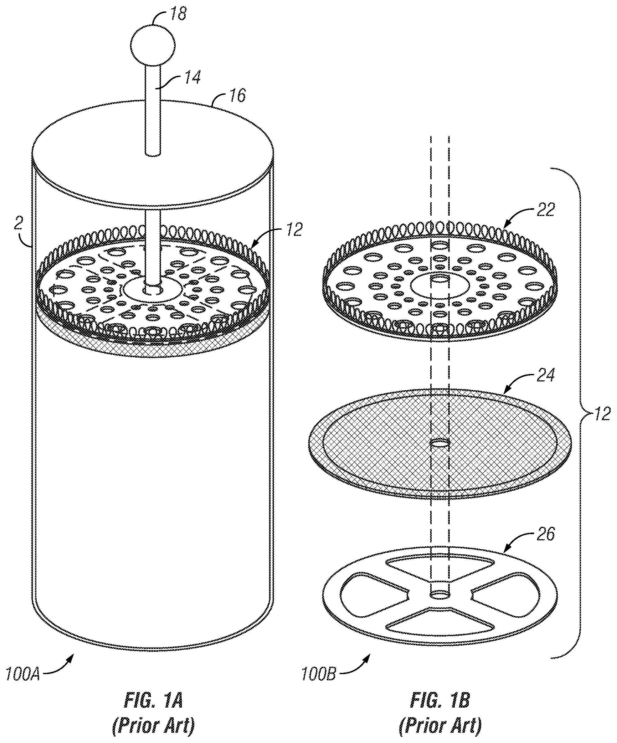 Patent US11771257 Figure 1 – French coffee press