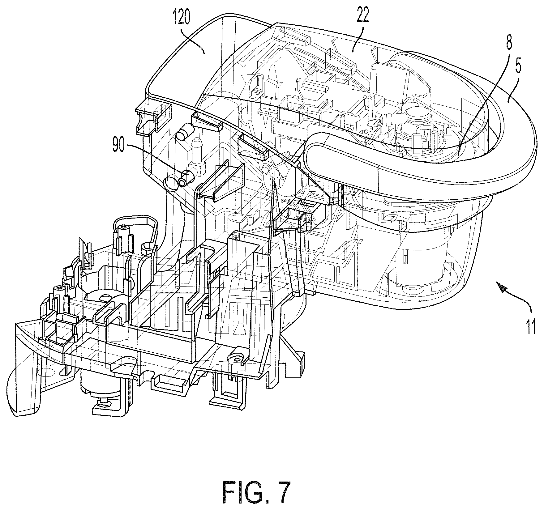 Patent US11771259 Figure 7 – Venting arrangement for beverage forming apparatus