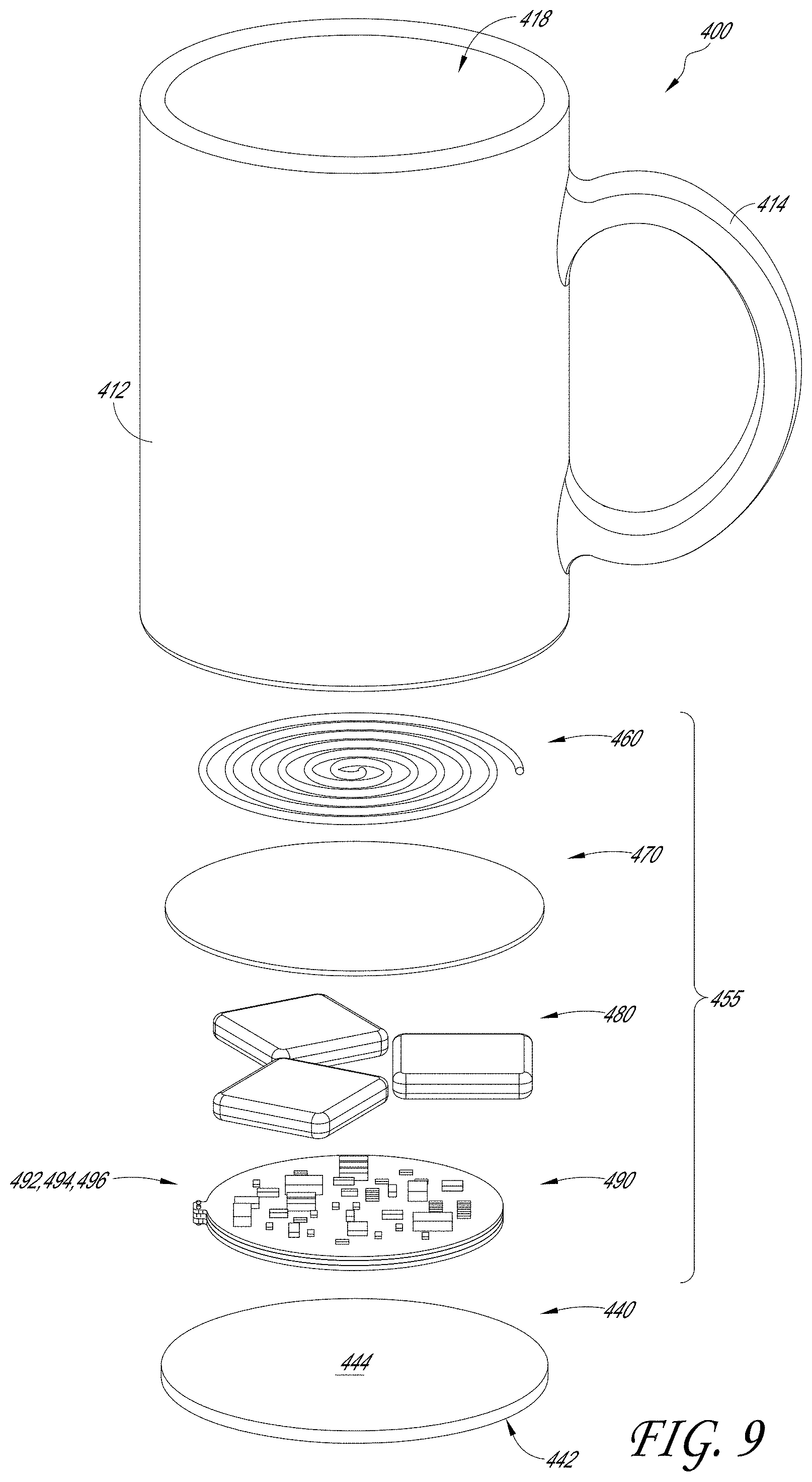 Patent US11771260 Figure 11 – Drinkware container with active temperature control