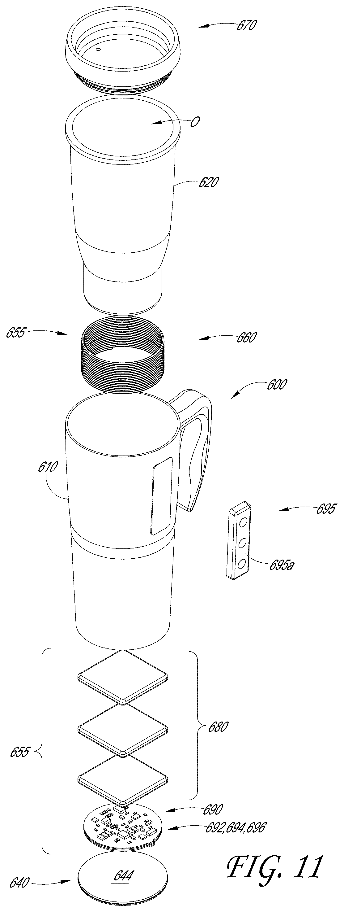 Patent US11771260 Figure 14 – Drinkware container with active temperature control