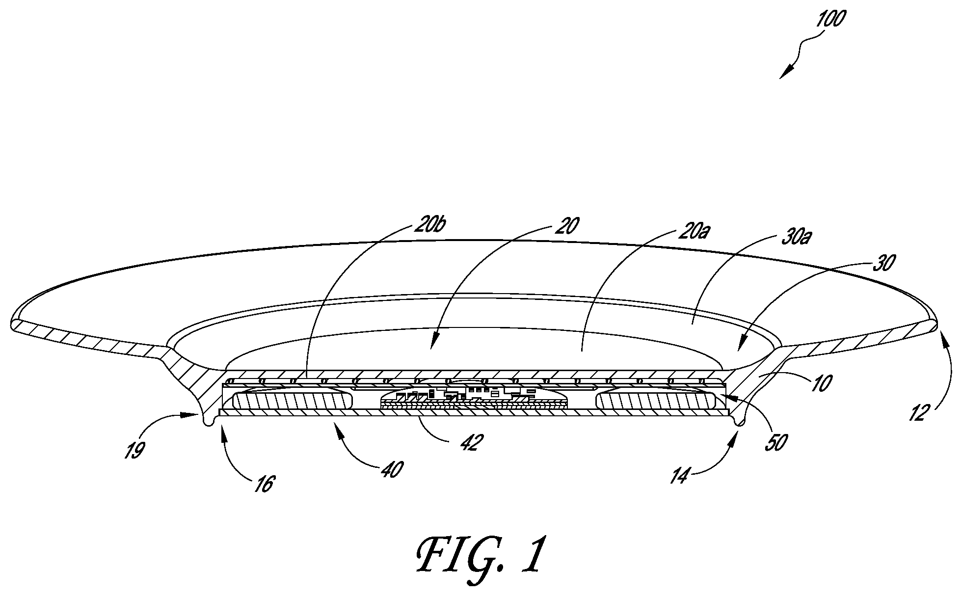 Patent US11771261 Figure 1 – Drinkware container with active temperature control